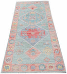 Handwoven Transitional Oushak Hallway Runner | 205 x 91 cm | 6'9" x 3' - Najaf Rugs & Textile