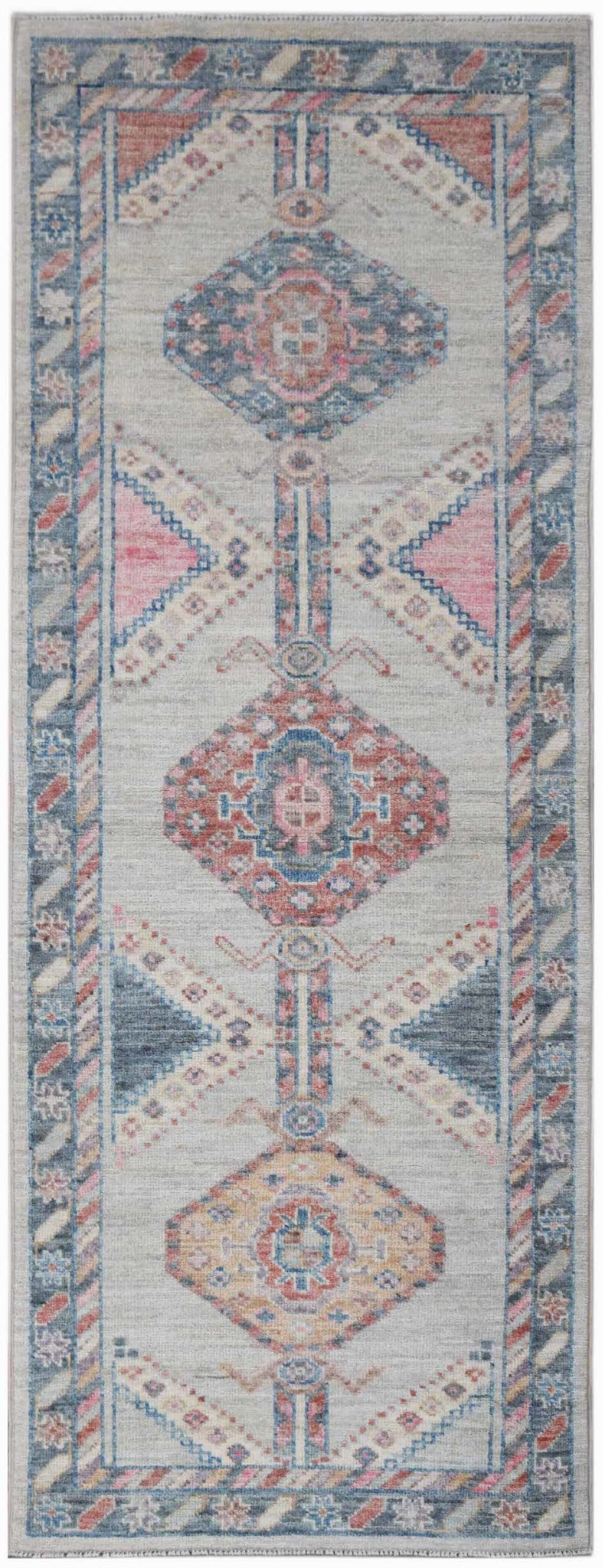 Handwoven Transitional Oushak Hallway Runner | 226 x 83 cm | 7'5" x 2'9" - Najaf Rugs & Textile