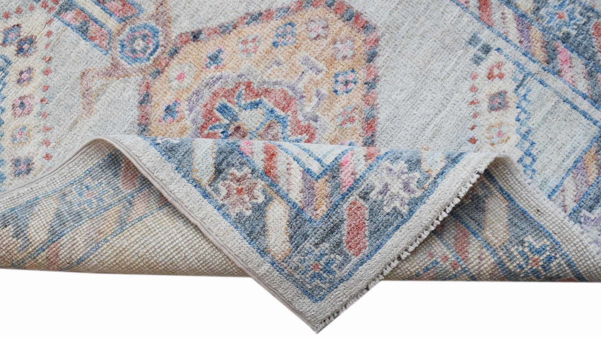 Handwoven Transitional Oushak Hallway Runner | 226 x 83 cm | 7'5" x 2'9" - Najaf Rugs & Textile