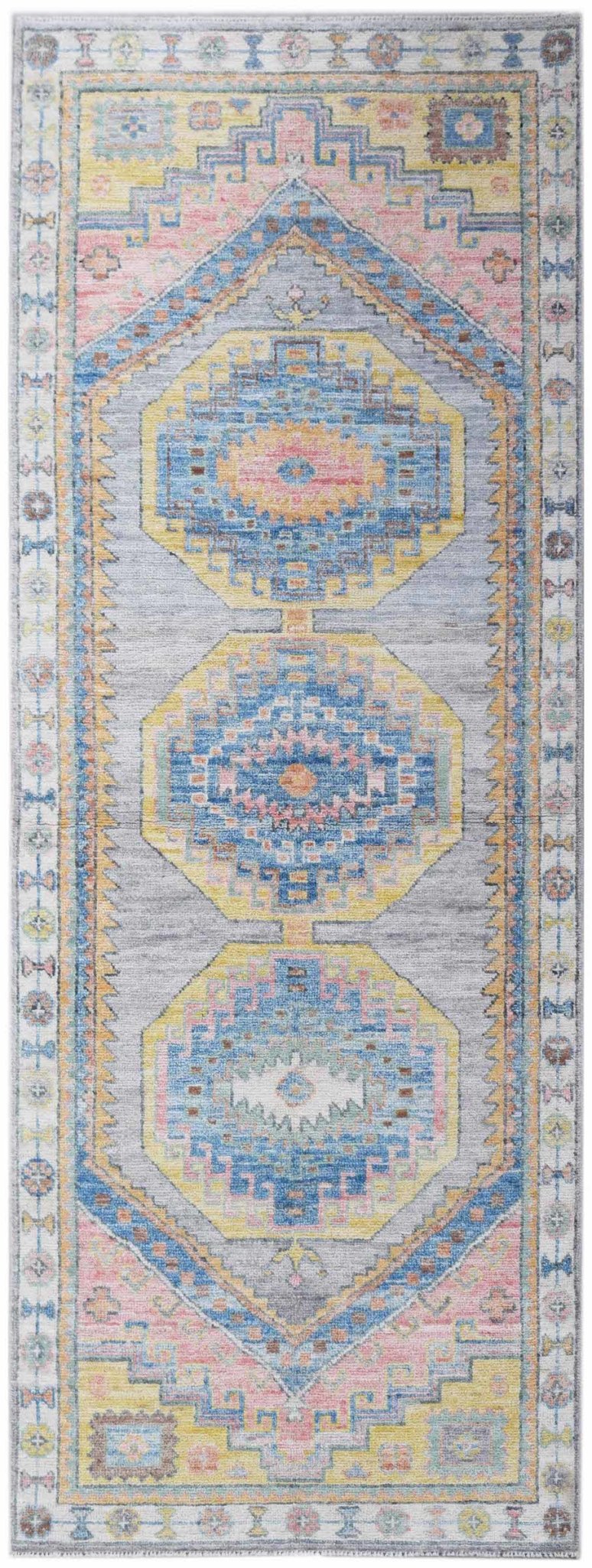 Handwoven Transitional Oushak Hallway Runner | 239 x 90 cm | 7'10" x 3' - Najaf Rugs & Textile