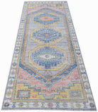 Handwoven Transitional Oushak Hallway Runner | 239 x 90 cm | 7'10" x 3' - Najaf Rugs & Textile