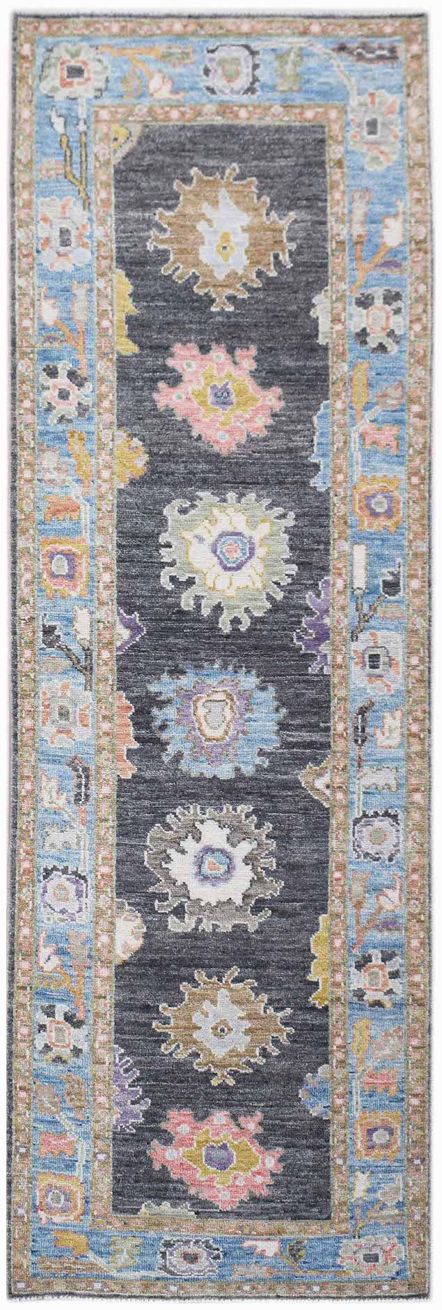 Handwoven Transitional Oushak Hallway Runner | 251 x 81 cm | 8'3" x 2'8" - Najaf Rugs & Textile