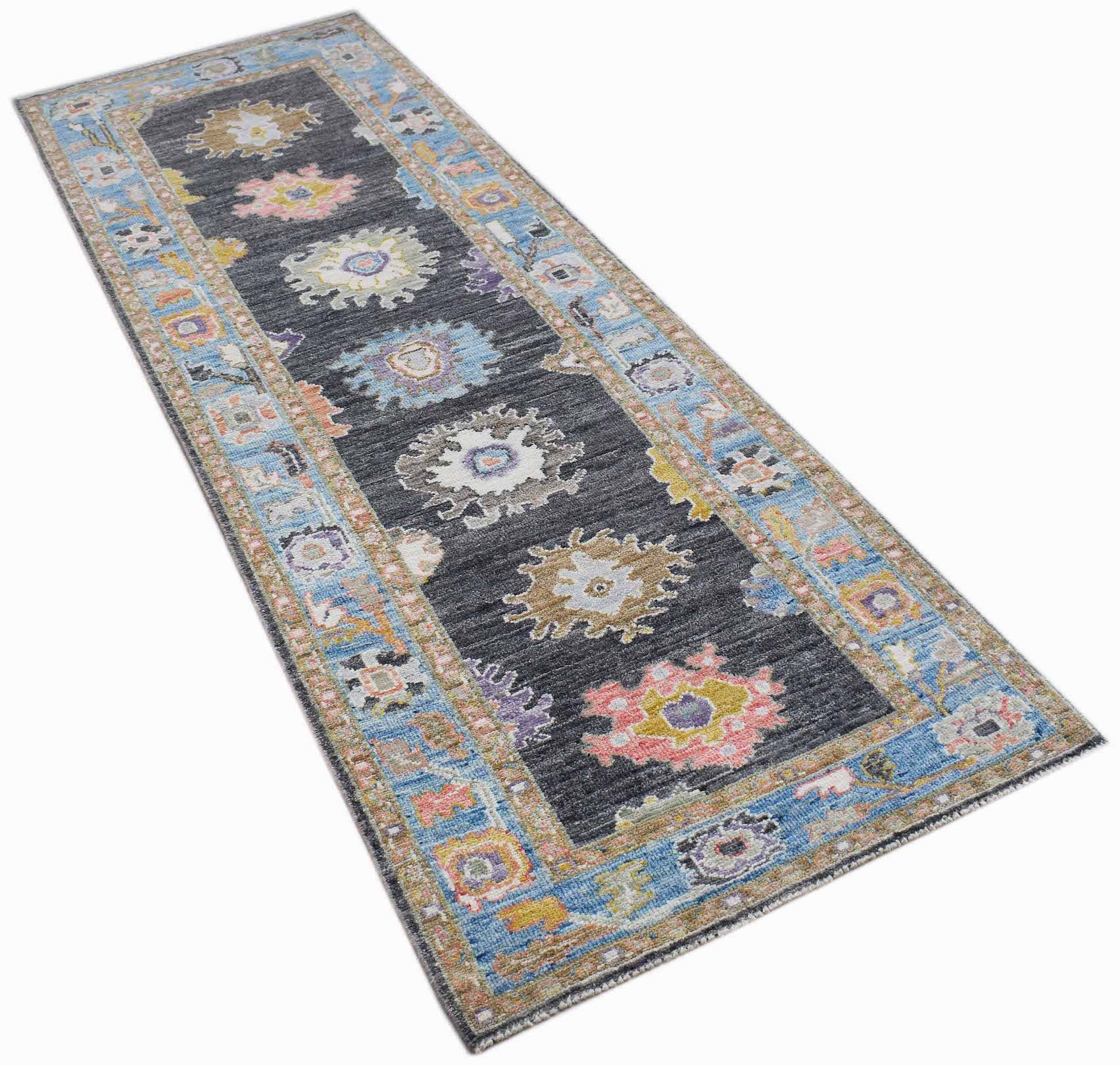 Handwoven Transitional Oushak Hallway Runner | 251 x 81 cm | 8'3" x 2'8" - Najaf Rugs & Textile