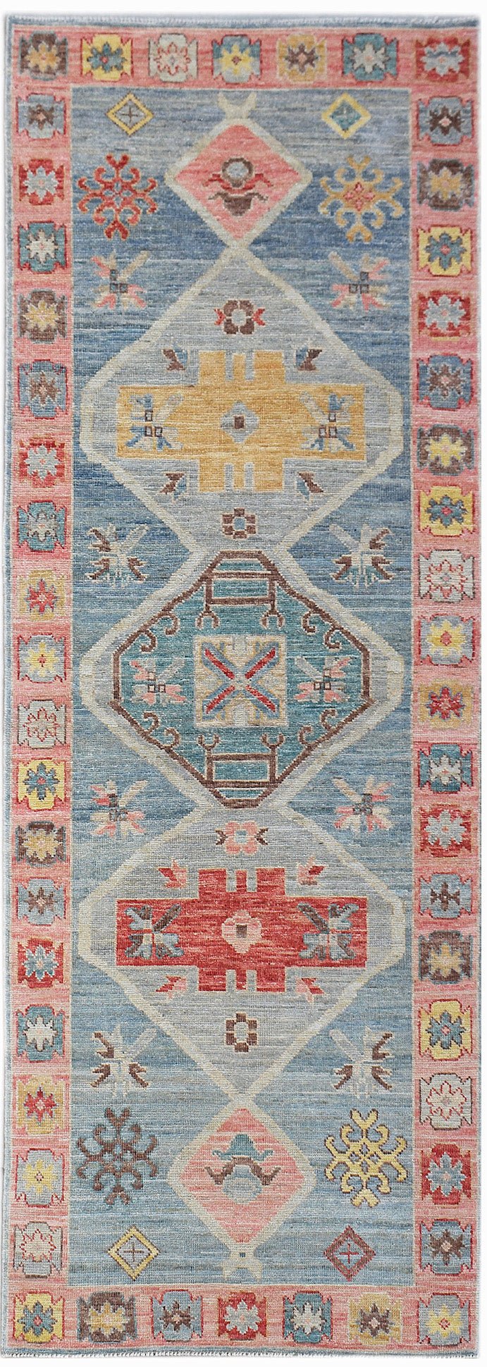 Handwoven Transitional Oushak Hallway Runner | 251 x 89 cm | 8'3" x 2'11" - Najaf Rugs & Textile