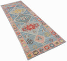 Handwoven Transitional Oushak Hallway Runner | 251 x 89 cm | 8'3" x 2'11" - Najaf Rugs & Textile