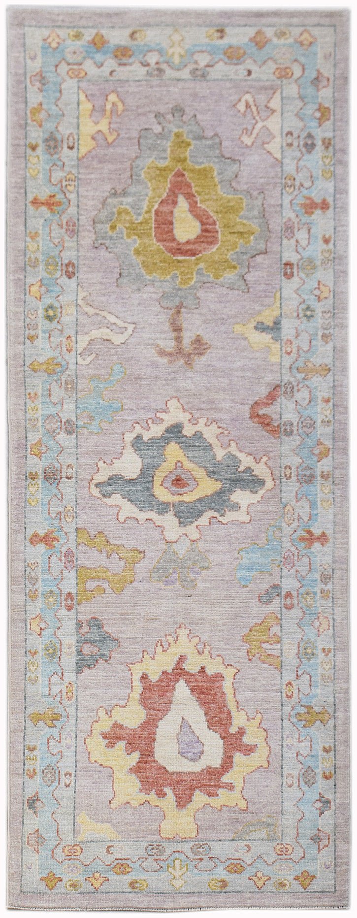 Handwoven Transitional Oushak Hallway Runner | 251 x 90 cm | 8'3" x 2'11" - Najaf Rugs & Textile