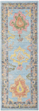 Handwoven Transitional Oushak Hallway Runner | 255 x 89 cm | 8'4" x 2'11" - Najaf Rugs & Textile