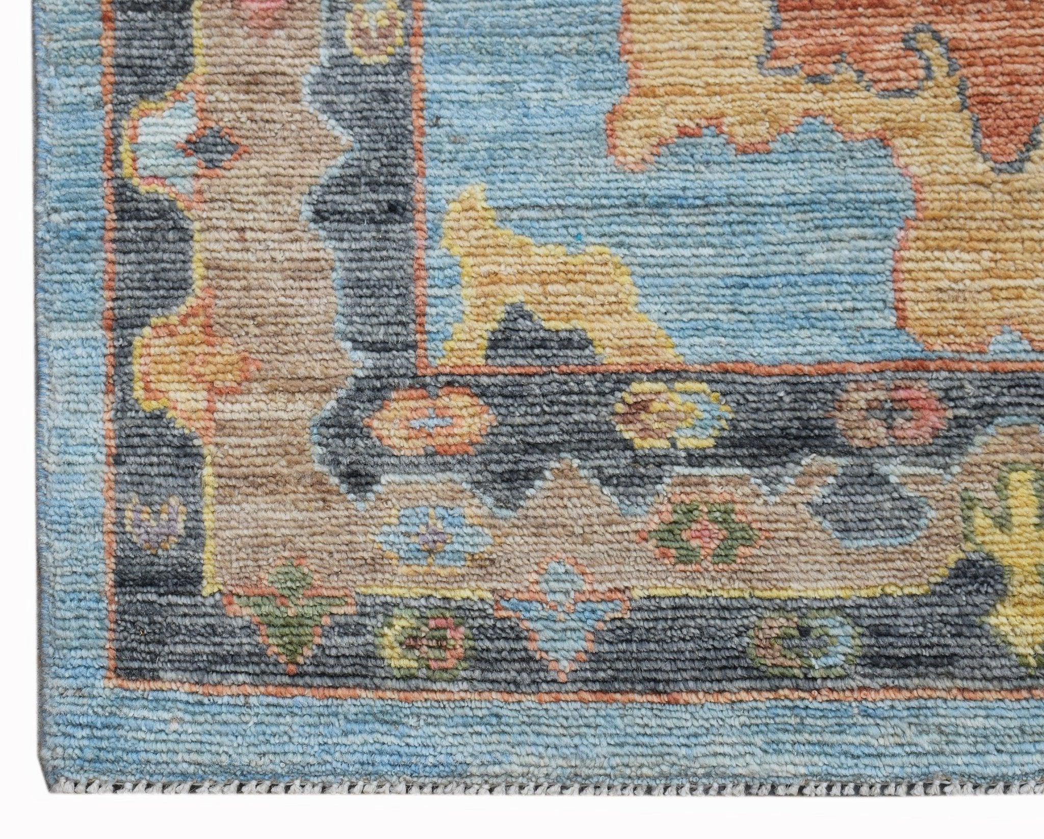 Handwoven Transitional Oushak Hallway Runner | 255 x 89 cm | 8'4" x 2'11" - Najaf Rugs & Textile