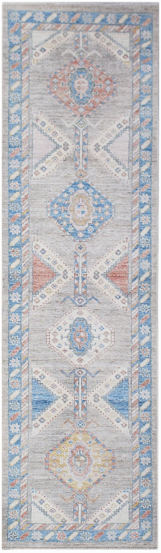 Handwoven Transitional Oushak Hallway Runner | 290 x 82 cm | 9'6" x 2'8" - Najaf Rugs & Textile