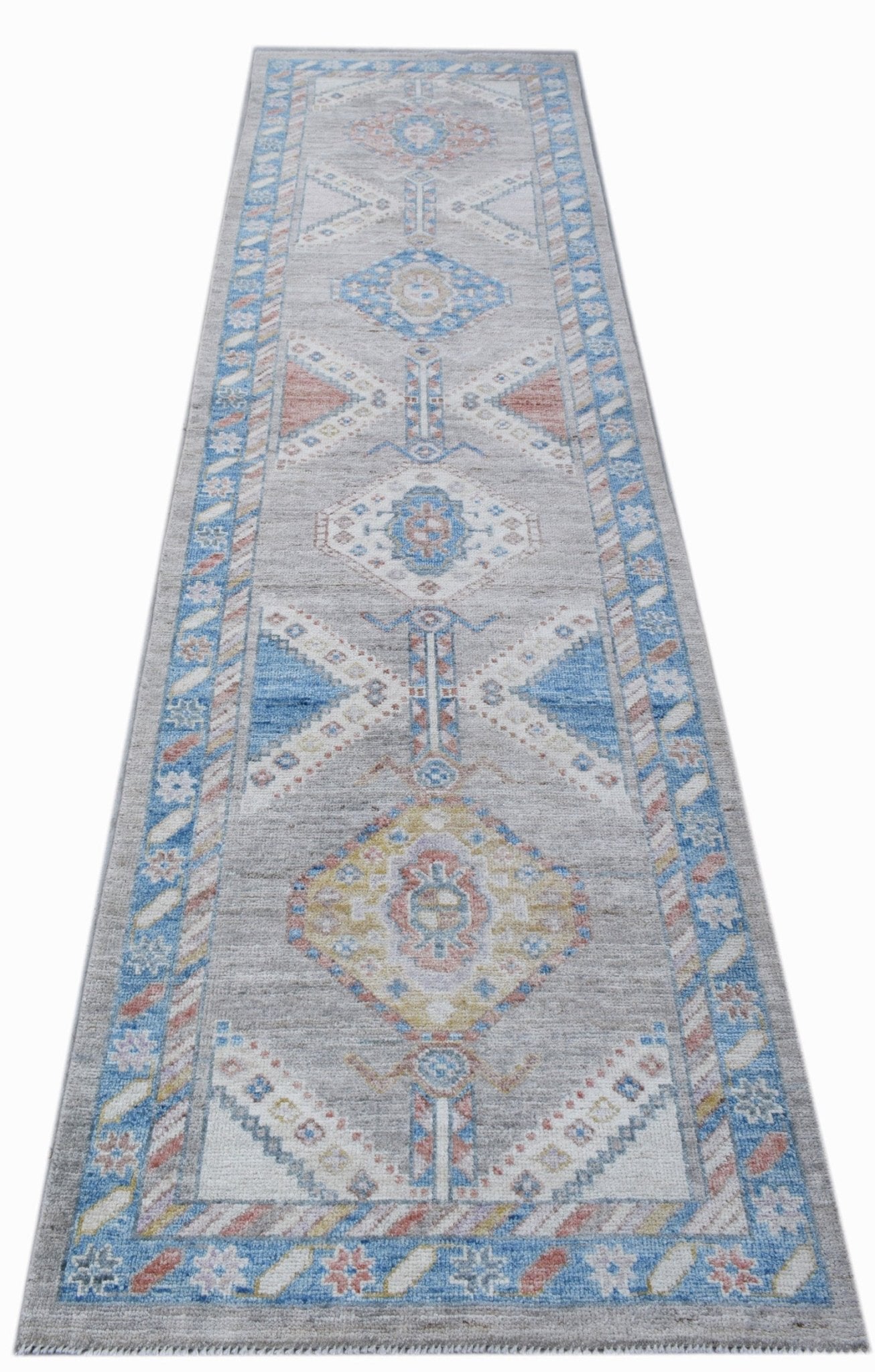 Handwoven Transitional Oushak Hallway Runner | 290 x 82 cm | 9'6" x 2'8" - Najaf Rugs & Textile