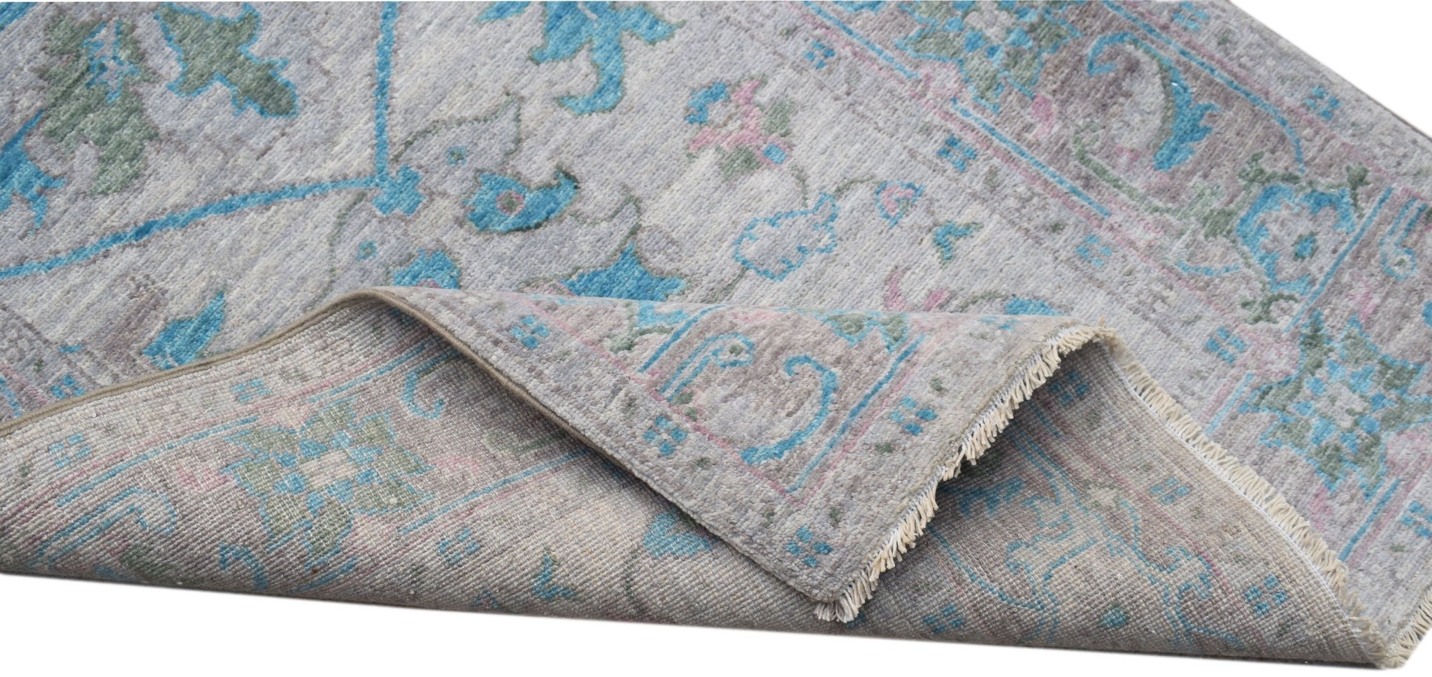 Handwoven Transitional Oushak Hallway Runner | 296 x 81 cm | 9'9" x 2'8" - Najaf Rugs & Textile