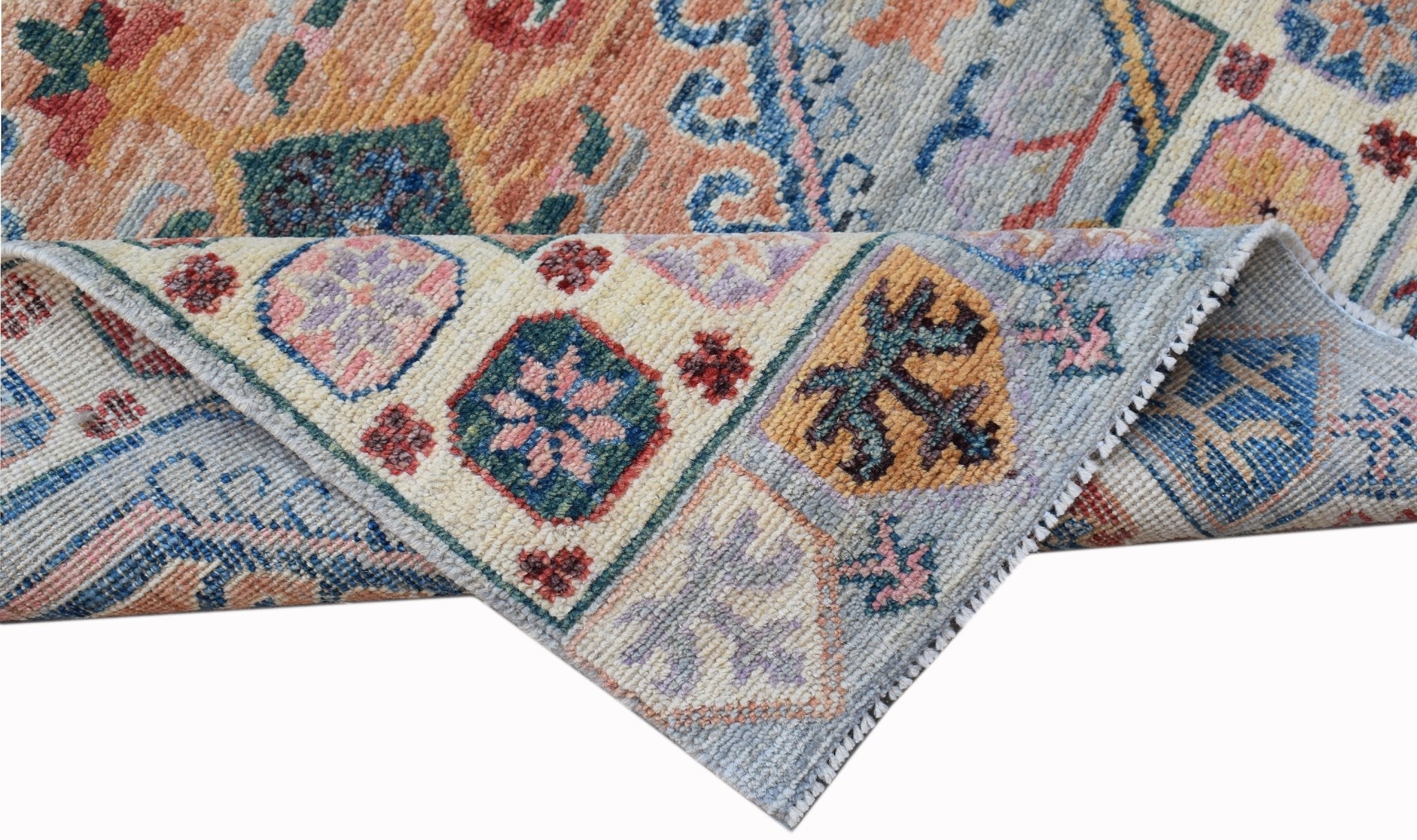 Handwoven Transitional Oushak Hallway Runner | 297 x 88 cm | 9'9" x 2'11" - Najaf Rugs & Textile