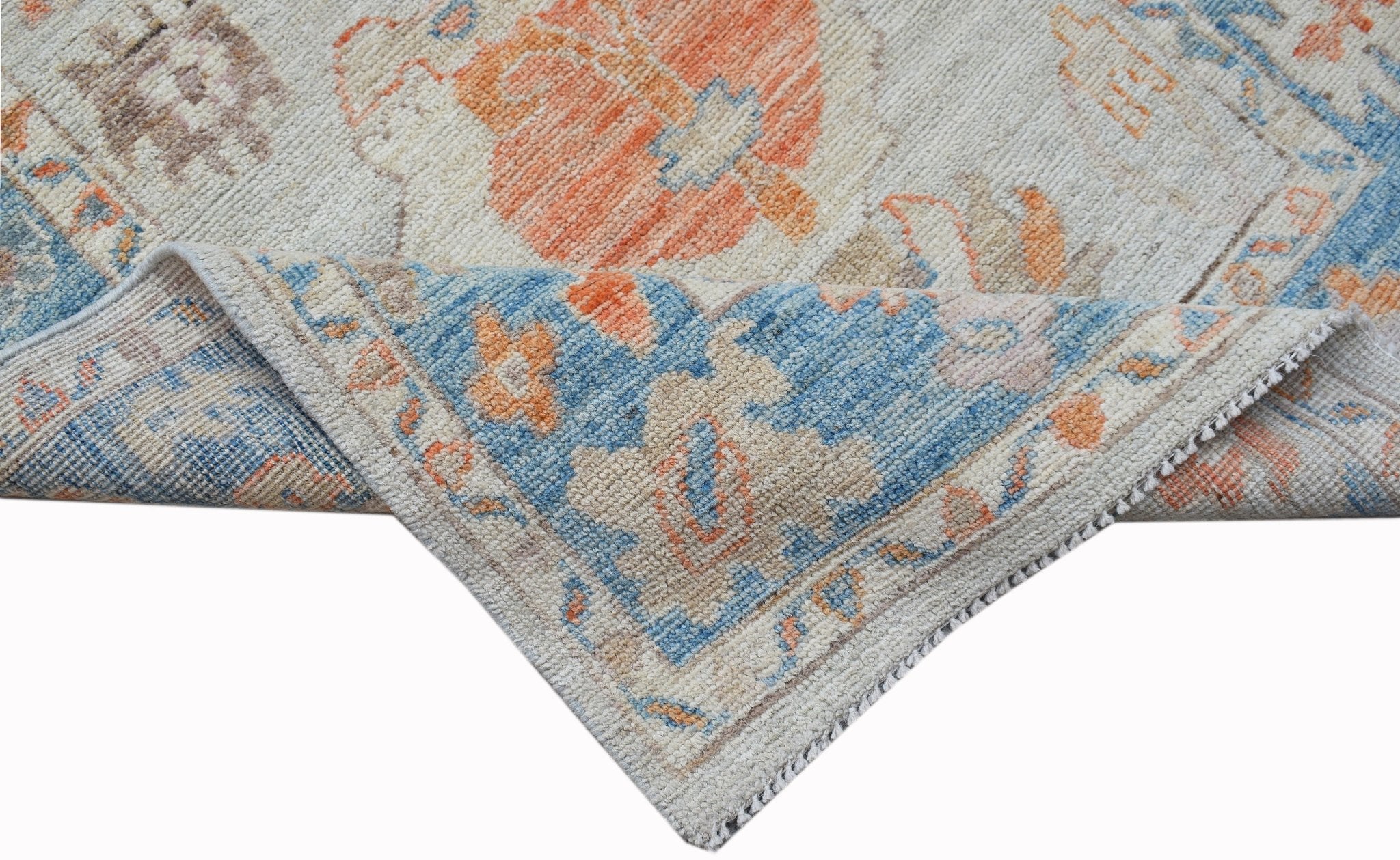 Handwoven Transitional Oushak Hallway Runner | 304 x 98 cm | 10' x 2'11" - Najaf Rugs & Textile