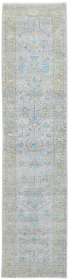 Handwoven Transitional Oushak Hallway Runner | 350 x 77 cm | 11'5" x 2'6" - Najaf Rugs & Textile