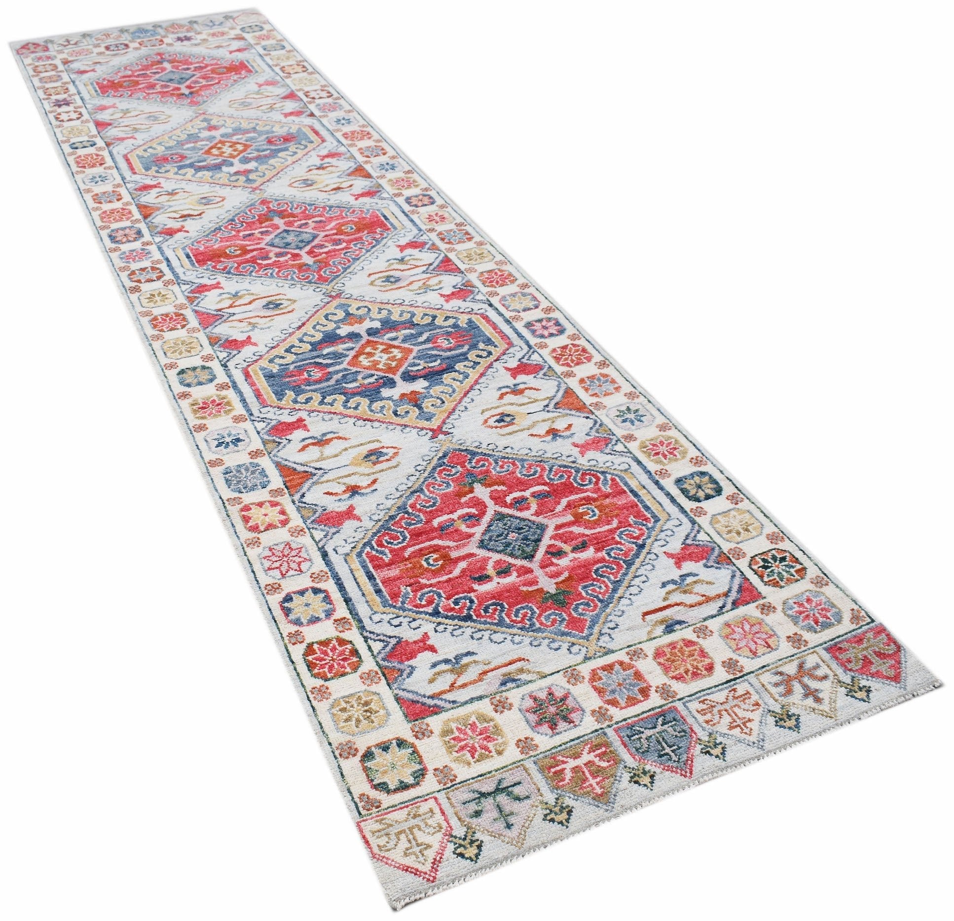 Handwoven Transitional Oushak Hallway Runner | 354 x 93 cm | 11'8" x 3'1" - Najaf Rugs & Textile