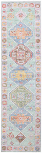 Handwoven Transitional Oushak Hallway Runner | 361 x 91 cm | 11'10" x 3' - Najaf Rugs & Textile