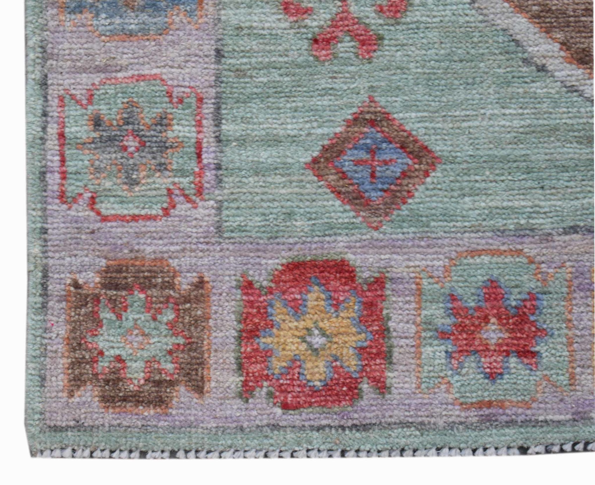 Handwoven Transitional Oushak Hallway Runner | 366 x 92 cm | 12' x 3' - Najaf Rugs & Textile