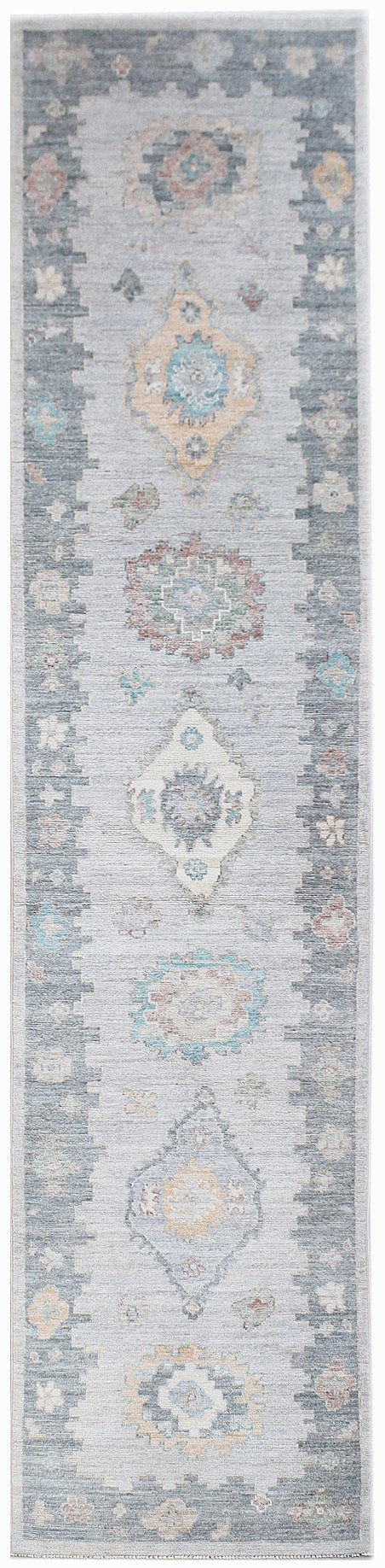 Handwoven Transitional Oushak Hallway Runner | 368 x 77 cm | 12'1" x 2'6" - Najaf Rugs & Textile