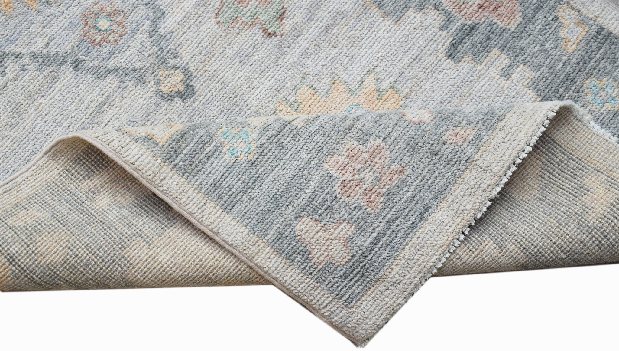 Handwoven Transitional Oushak Hallway Runner | 368 x 77 cm | 12'1" x 2'6" - Najaf Rugs & Textile