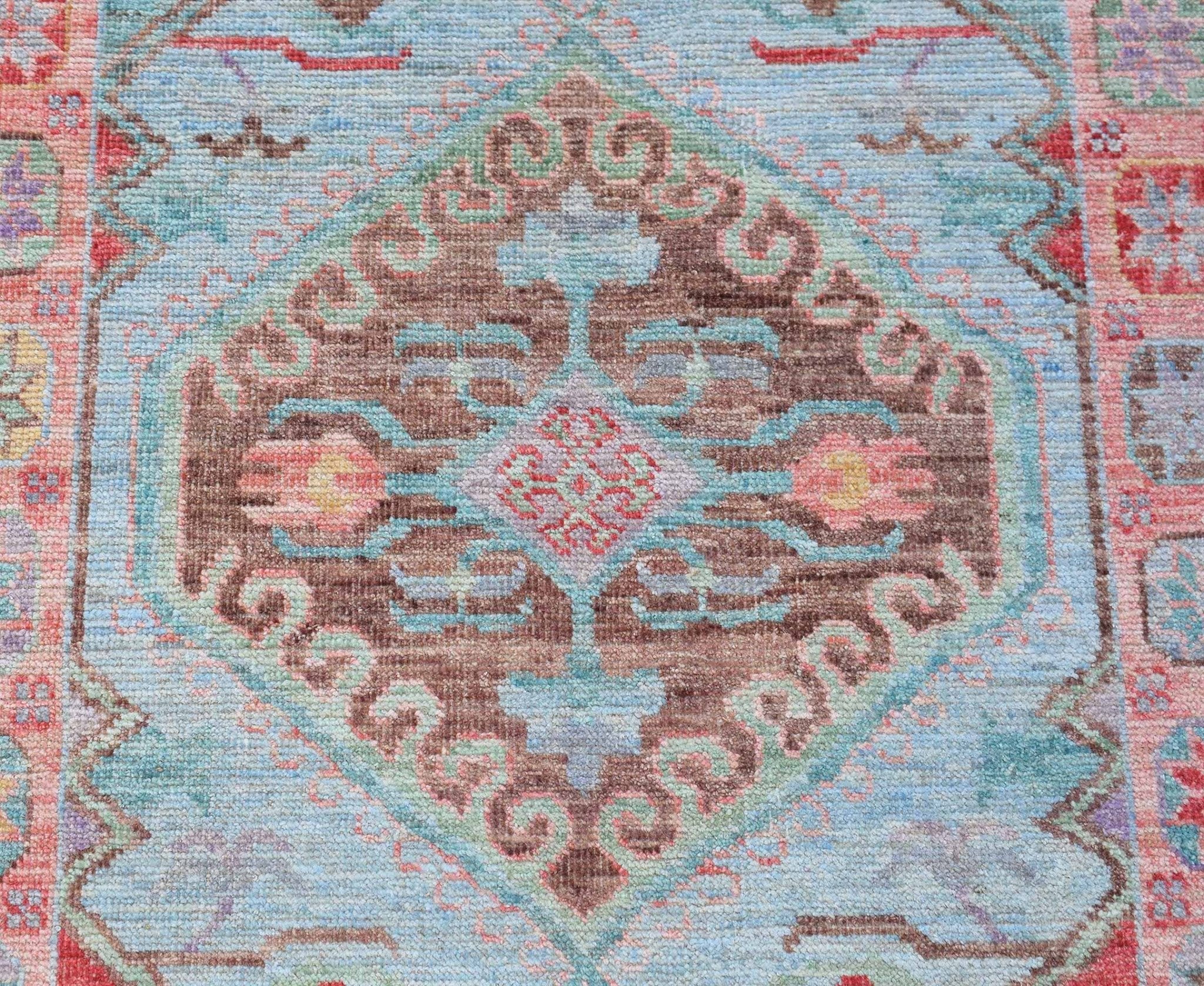 Handwoven Transitional Oushak Hallway Runner | 369 x 89 cm | 12'1" x 2'11" - Najaf Rugs & Textile