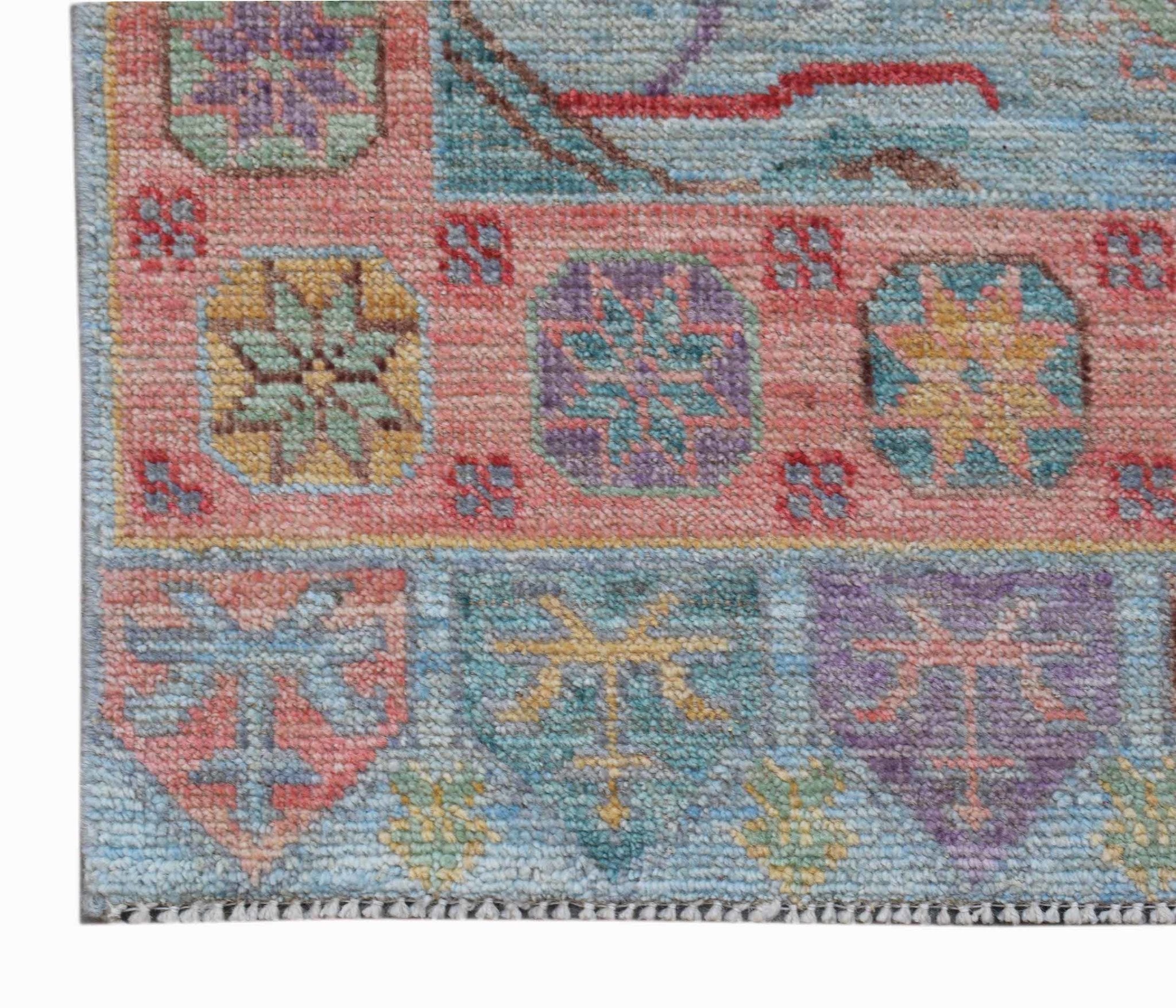 Handwoven Transitional Oushak Hallway Runner | 369 x 89 cm | 12'1" x 2'11" - Najaf Rugs & Textile