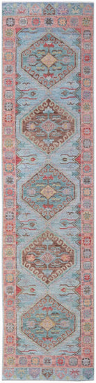 Handwoven Transitional Oushak Hallway Runner | 369 x 89 cm | 12'1" x 2'11" - Najaf Rugs & Textile