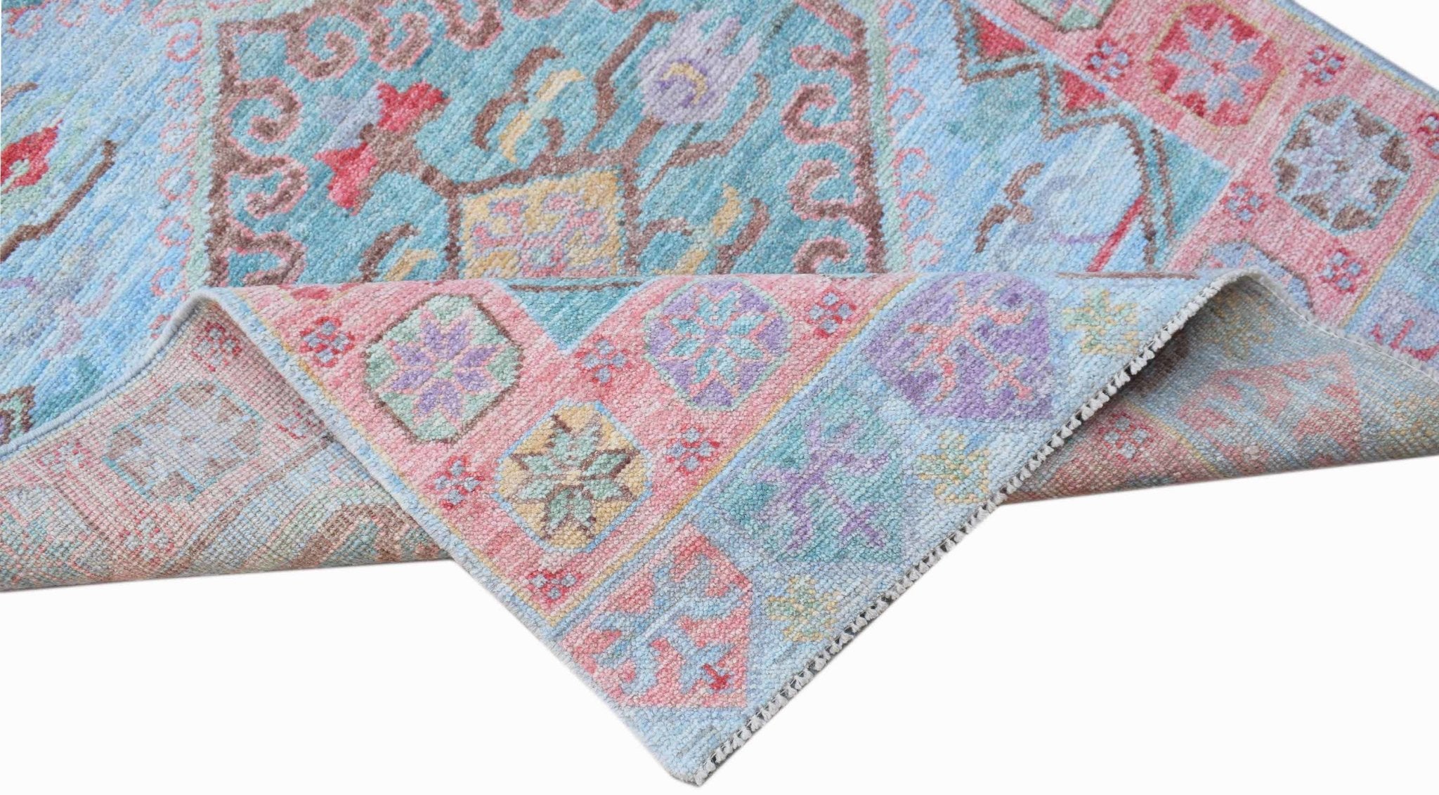 Handwoven Transitional Oushak Hallway Runner | 370 x 92 cm | 12'2" x 3' - Najaf Rugs & Textile