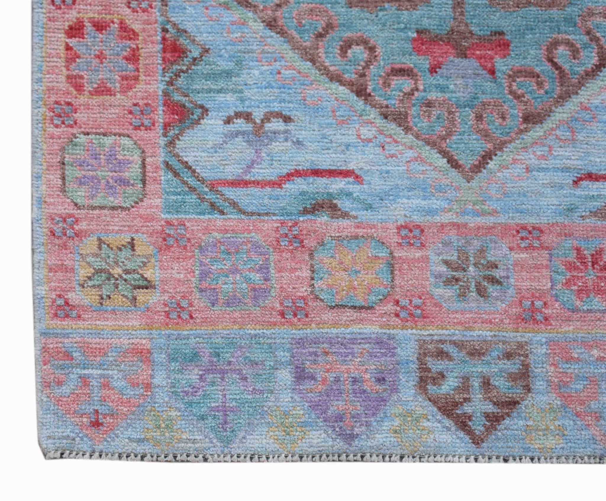 Handwoven Transitional Oushak Hallway Runner | 370 x 92 cm | 12'2" x 3' - Najaf Rugs & Textile