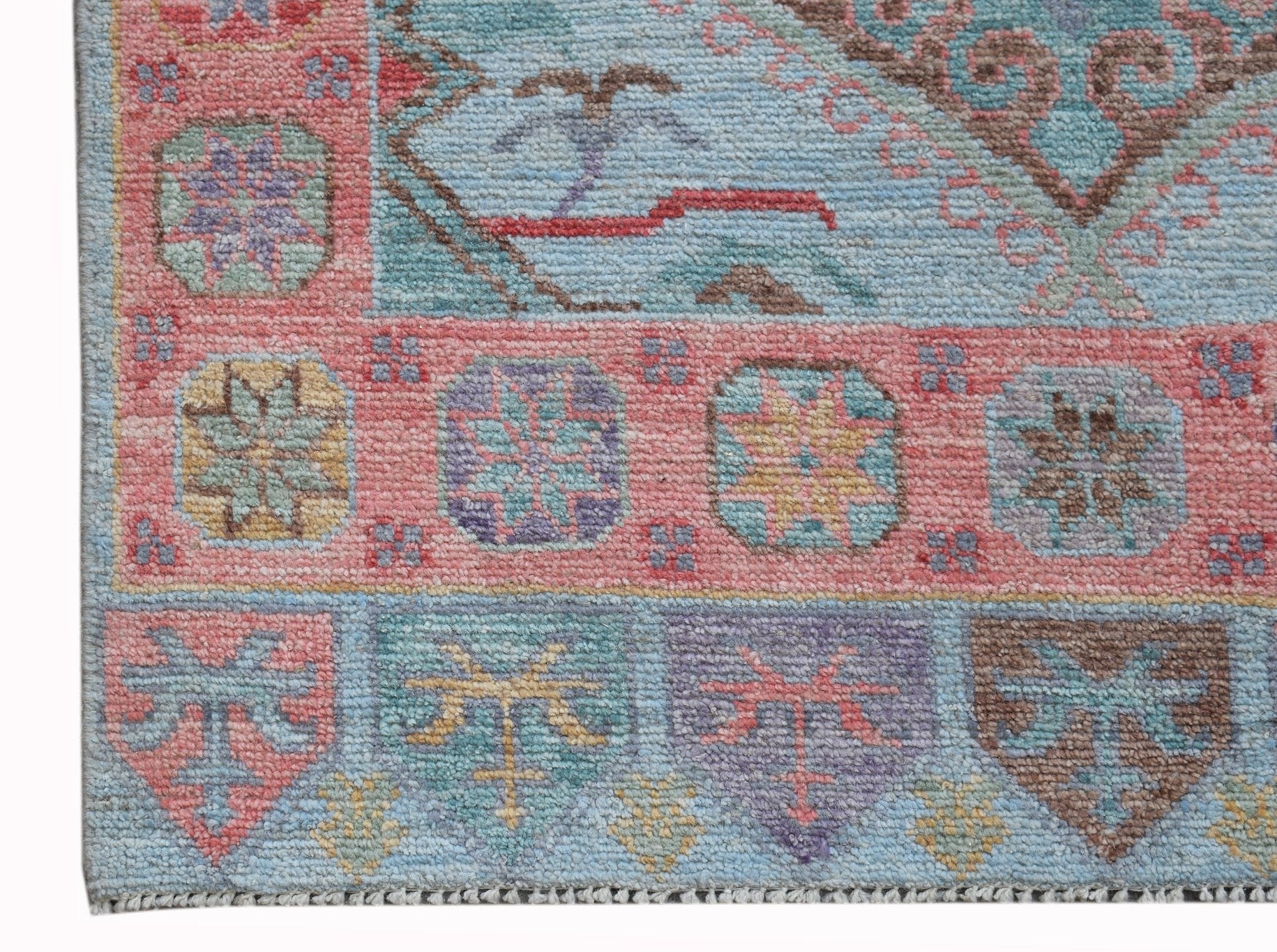 Handwoven Transitional Oushak Hallway Runner | 373 x 88 cm | 12'3" x 2'11" - Najaf Rugs & Textile