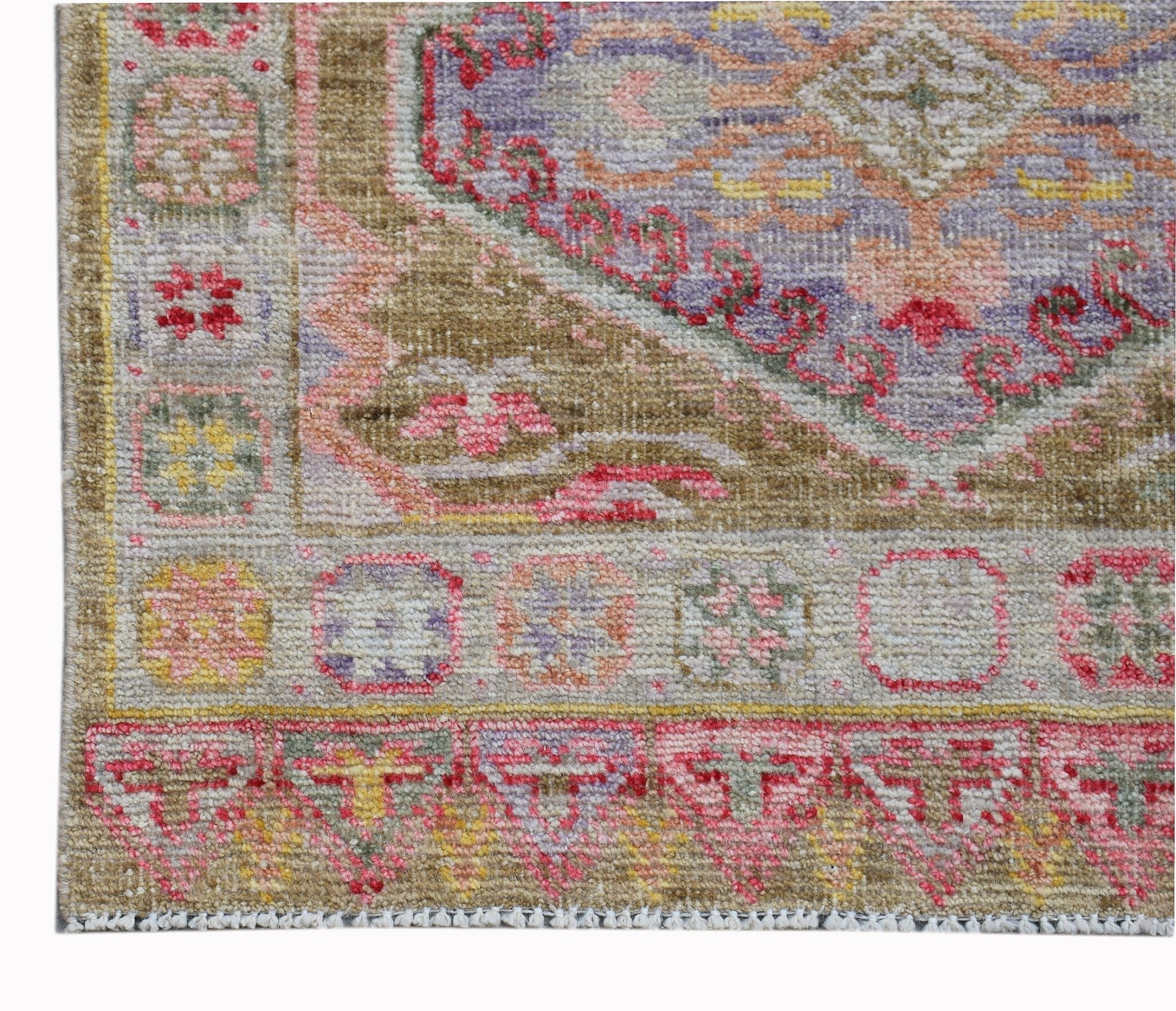 Handwoven Transitional Oushak Hallway Runner | 382 x 75 cm | 12'6" x 2'6" - Najaf Rugs & Textile