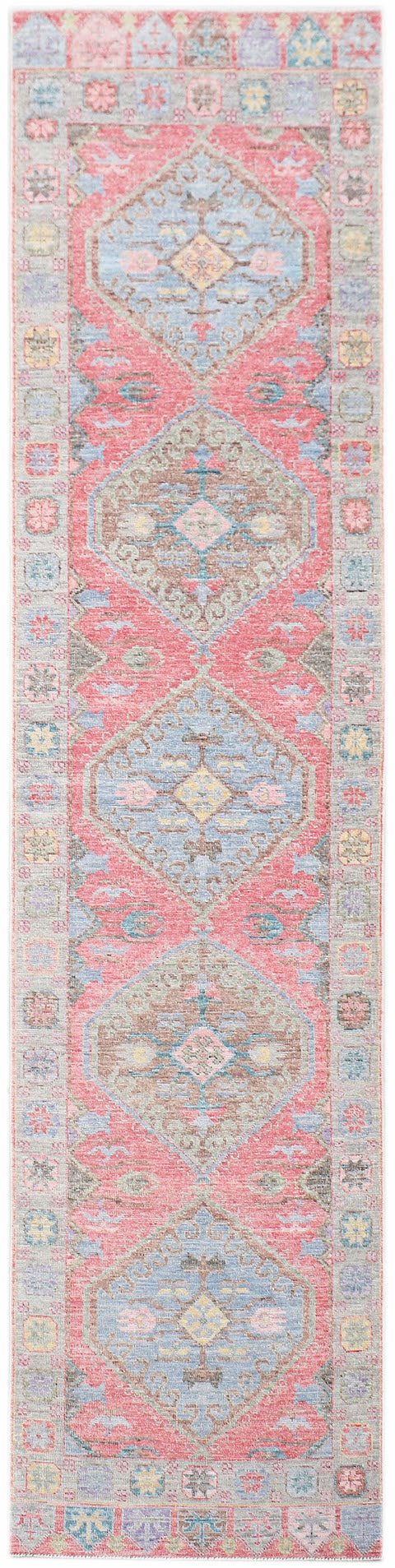 Handwoven Transitional Oushak Hallway Runner | 394 x 89 cm | 12'11" x 2'11" - Najaf Rugs & Textile