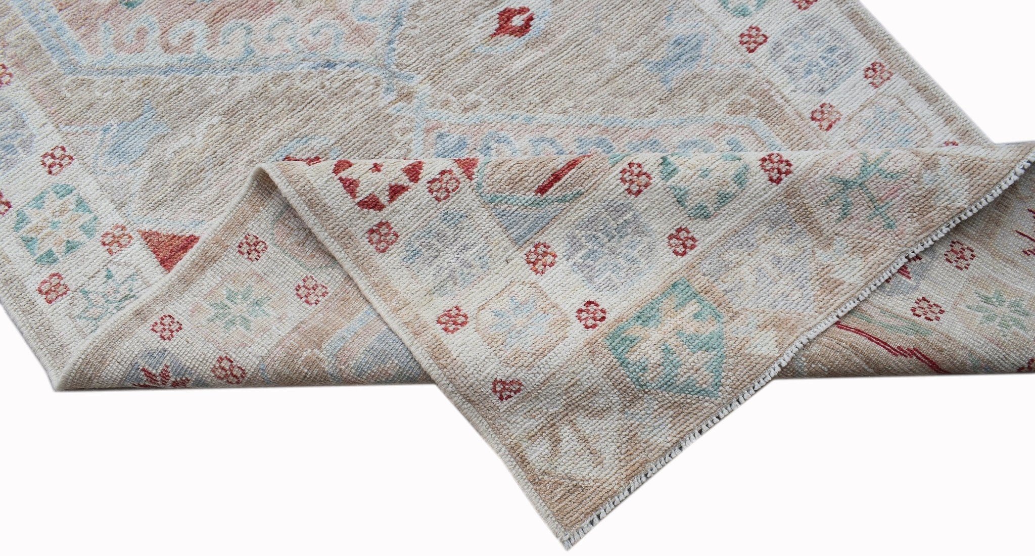 Handwoven Transitional Oushak Hallway Runner | 438 x 94 cm | 14'5" x 3'1" - Najaf Rugs & Textile