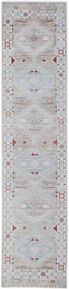 Handwoven Transitional Oushak Hallway Runner | 438 x 94 cm | 14'5" x 3'1" - Najaf Rugs & Textile