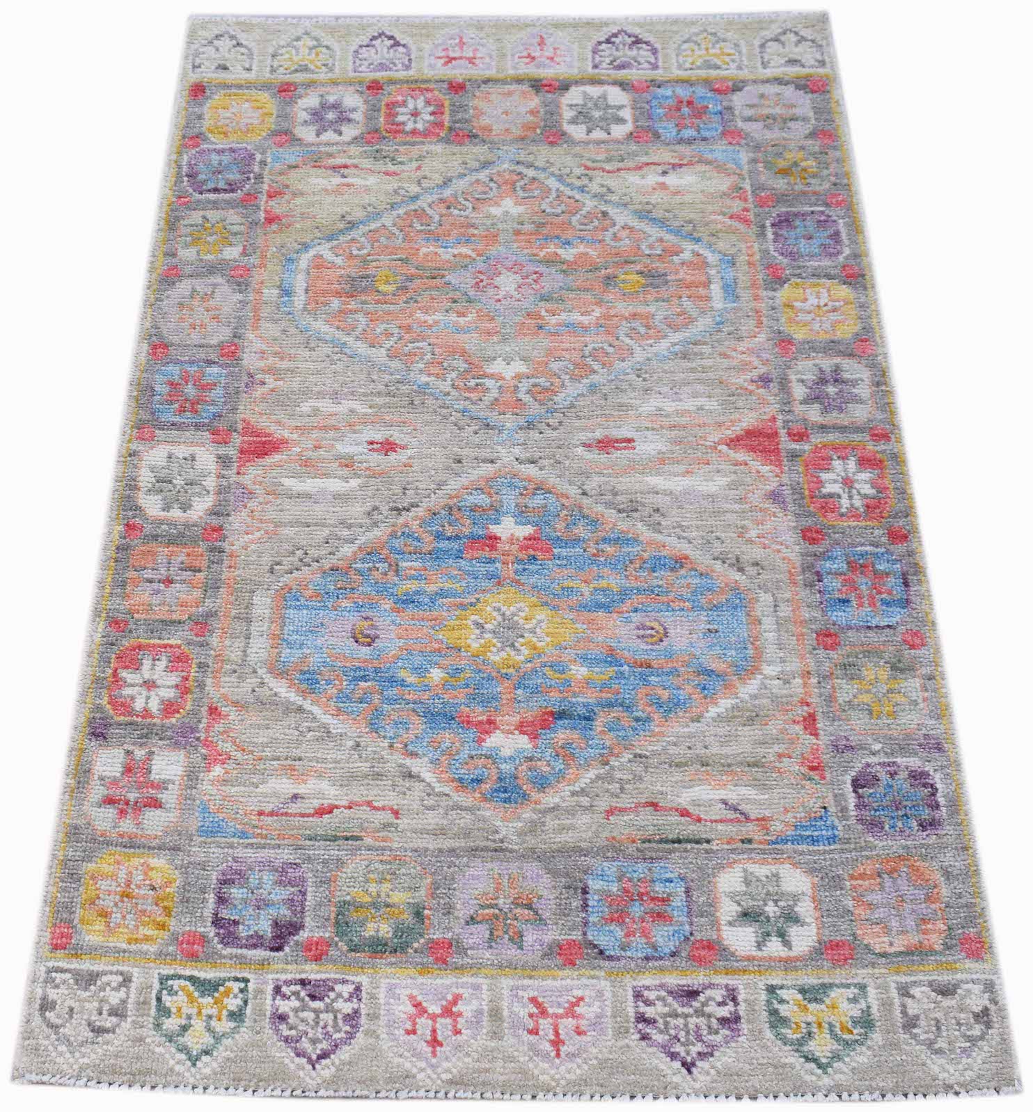 Handwoven Transitional Oushak Rug | 124 x 75 cm | 4'1" x 2'6" - Najaf Rugs & Textile