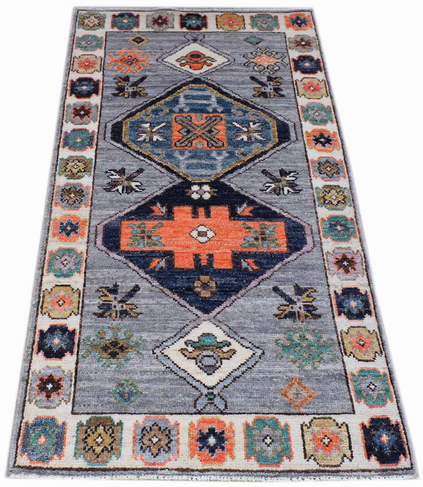 Handwoven Transitional Oushak Rug | 148 x 75 cm | 4'10" x 2'6" - Najaf Rugs & Textile