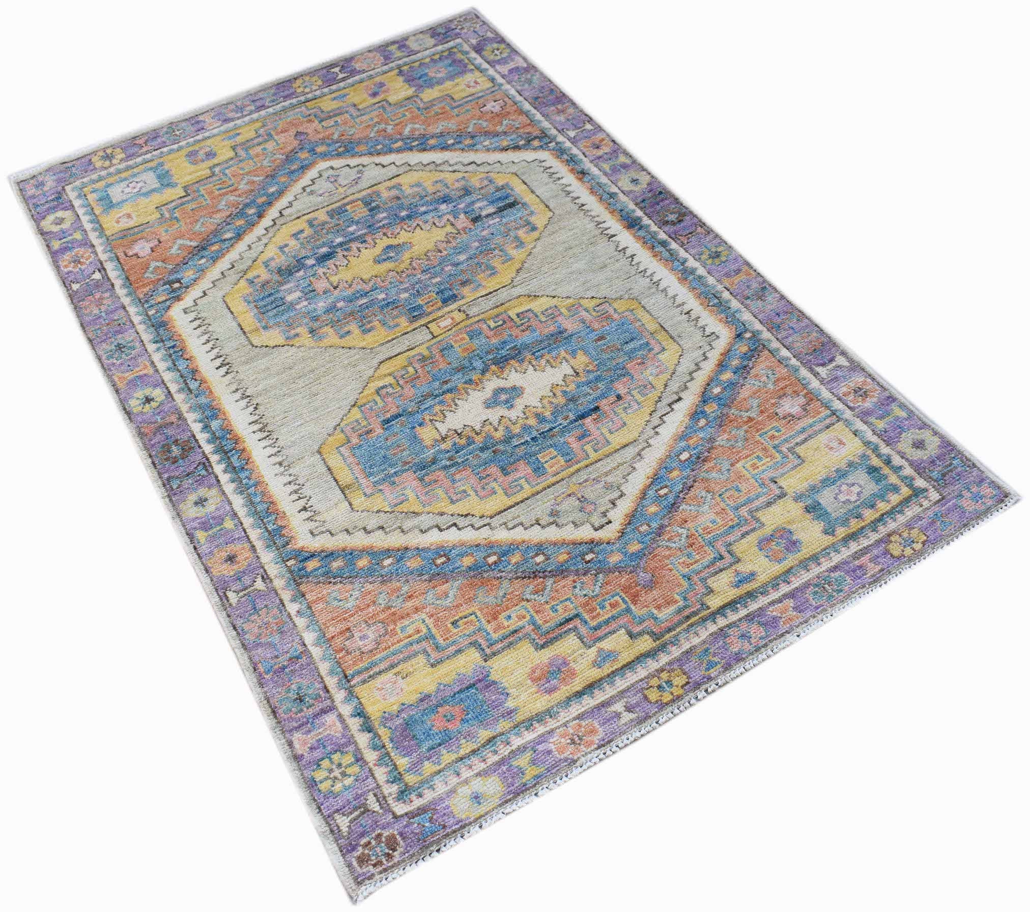 Handwoven Transitional Oushak Rug | 148 x 99 cm | 4'10" x 3'3" - Najaf Rugs & Textile