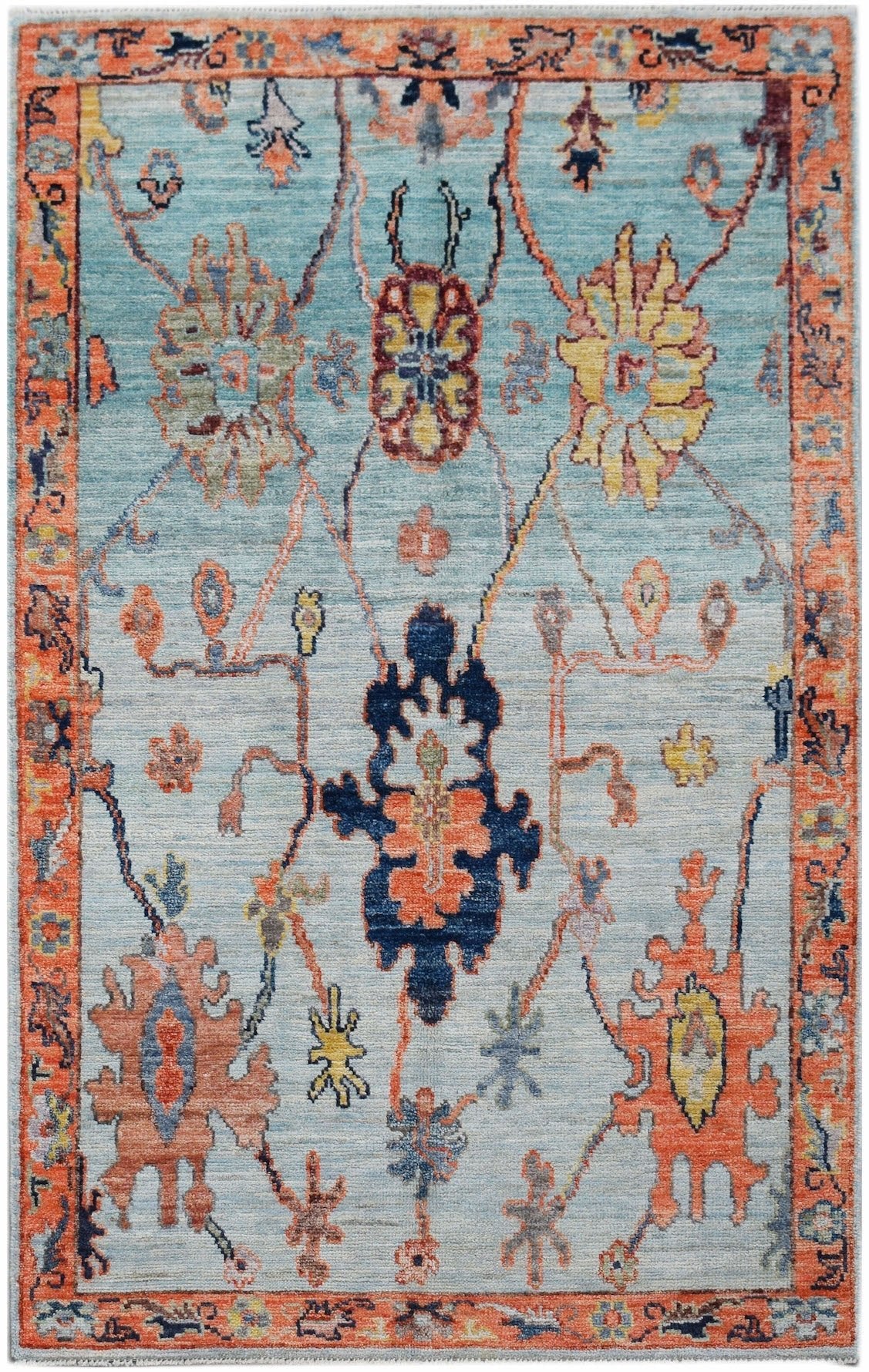 Handwoven Transitional Oushak Rug | 153 x 98 cm | 5' x 3'3" - Najaf Rugs & Textile