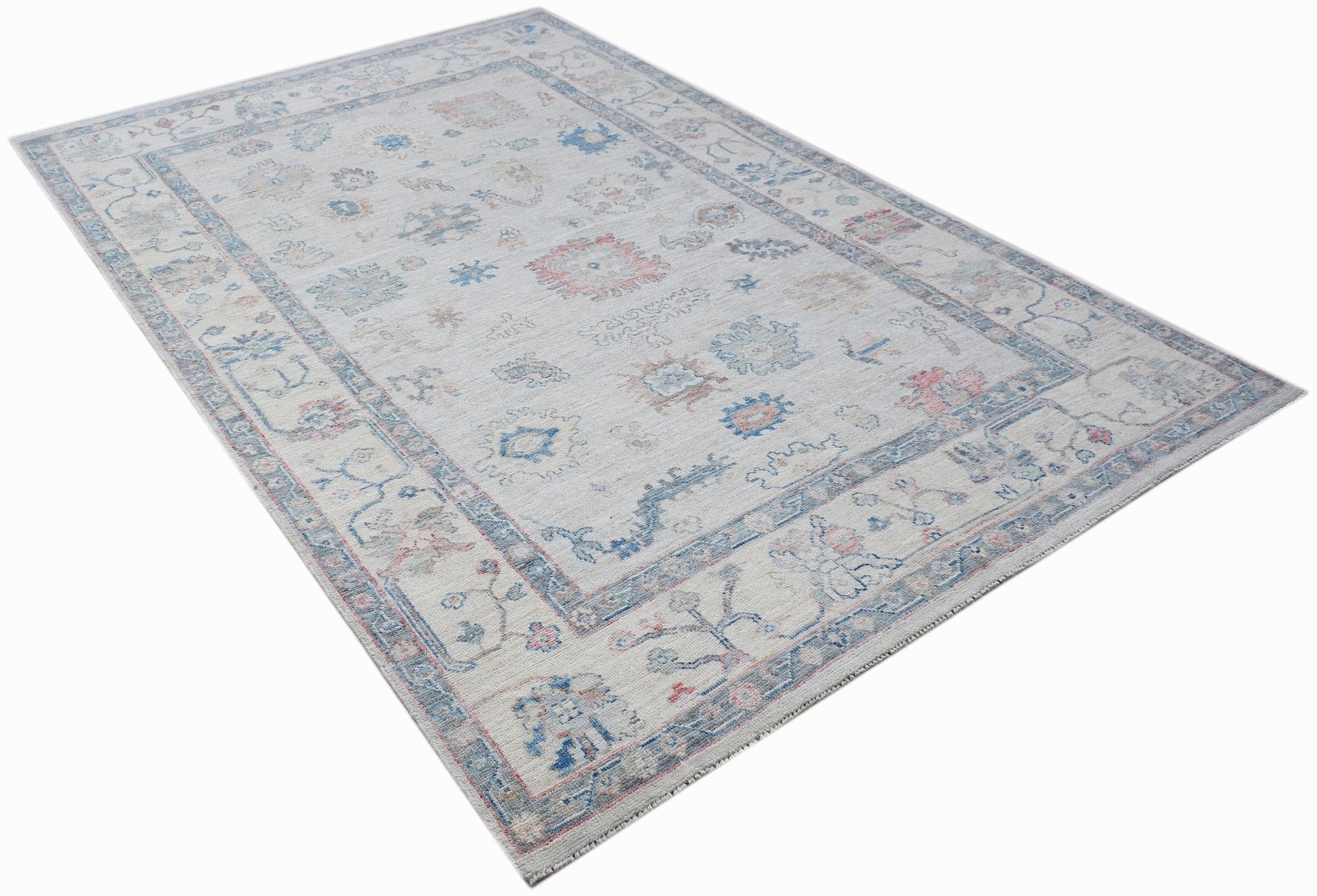 Handwoven Transitional Oushak Rug | 270 x 172 cm | 8'10" x 5'8" - Najaf Rugs & Textile