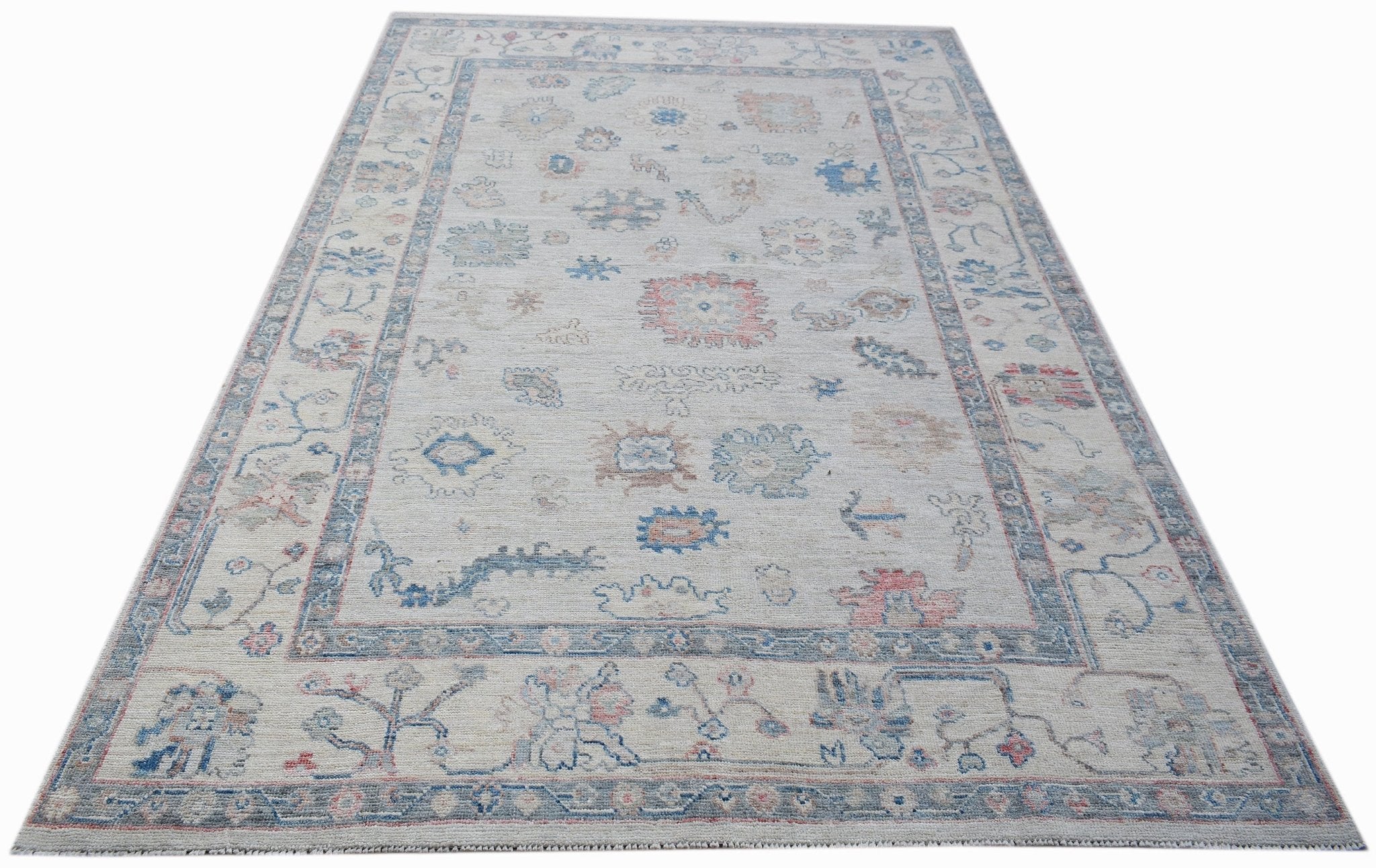 Handwoven Transitional Oushak Rug | 270 x 172 cm | 8'10" x 5'8" - Najaf Rugs & Textile