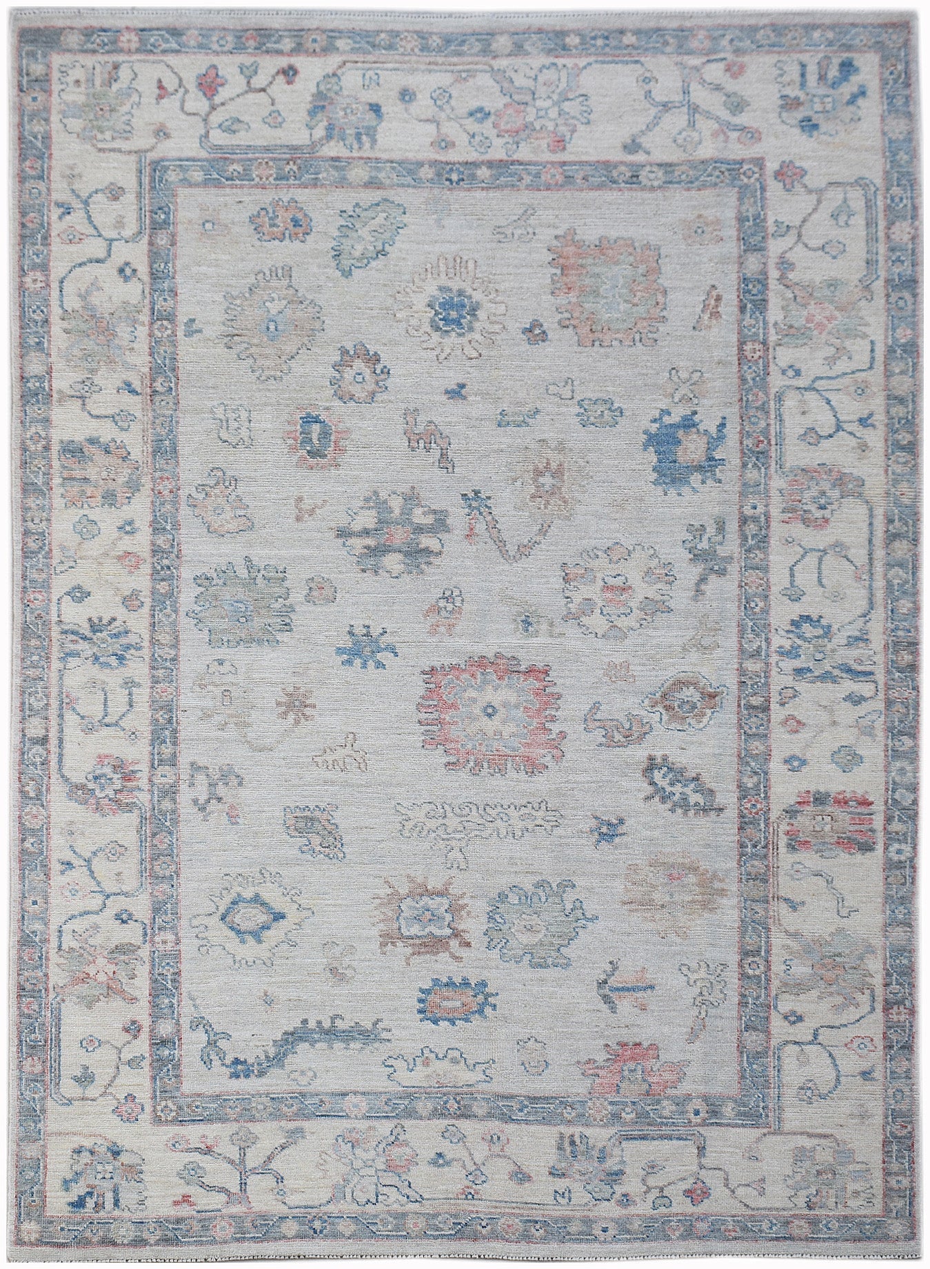 Handwoven Transitional Oushak Rug | 270 x 172 cm | 8'10" x 5'8" - Najaf Rugs & Textile