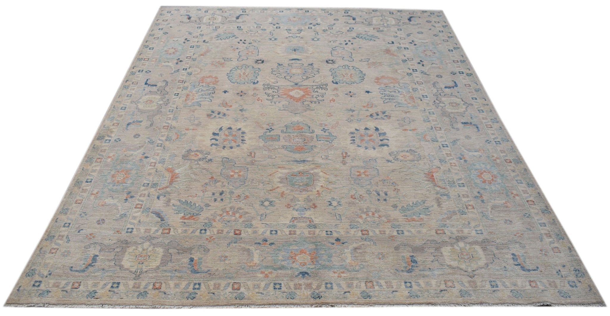 Handwoven Transitional Oushak Rug | 301 x 242 cm | 9'11" x 8' - Najaf Rugs & Textile