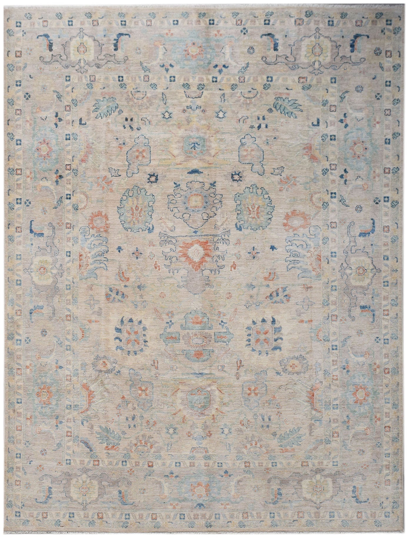 Handwoven Transitional Oushak Rug | 301 x 242 cm | 9'11" x 8' - Najaf Rugs & Textile