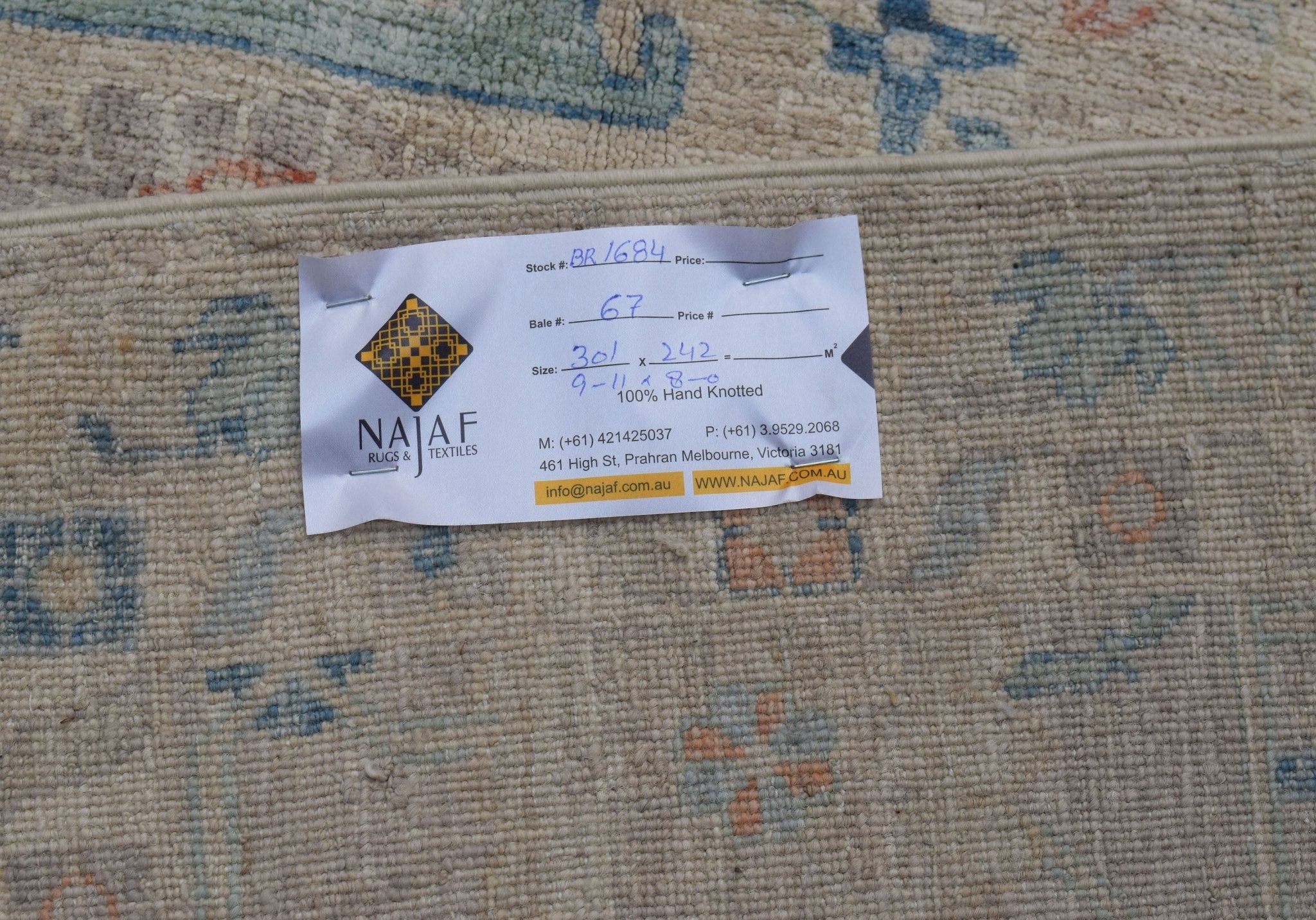 Handwoven Transitional Oushak Rug | 301 x 242 cm | 9'11" x 8' - Najaf Rugs & Textile