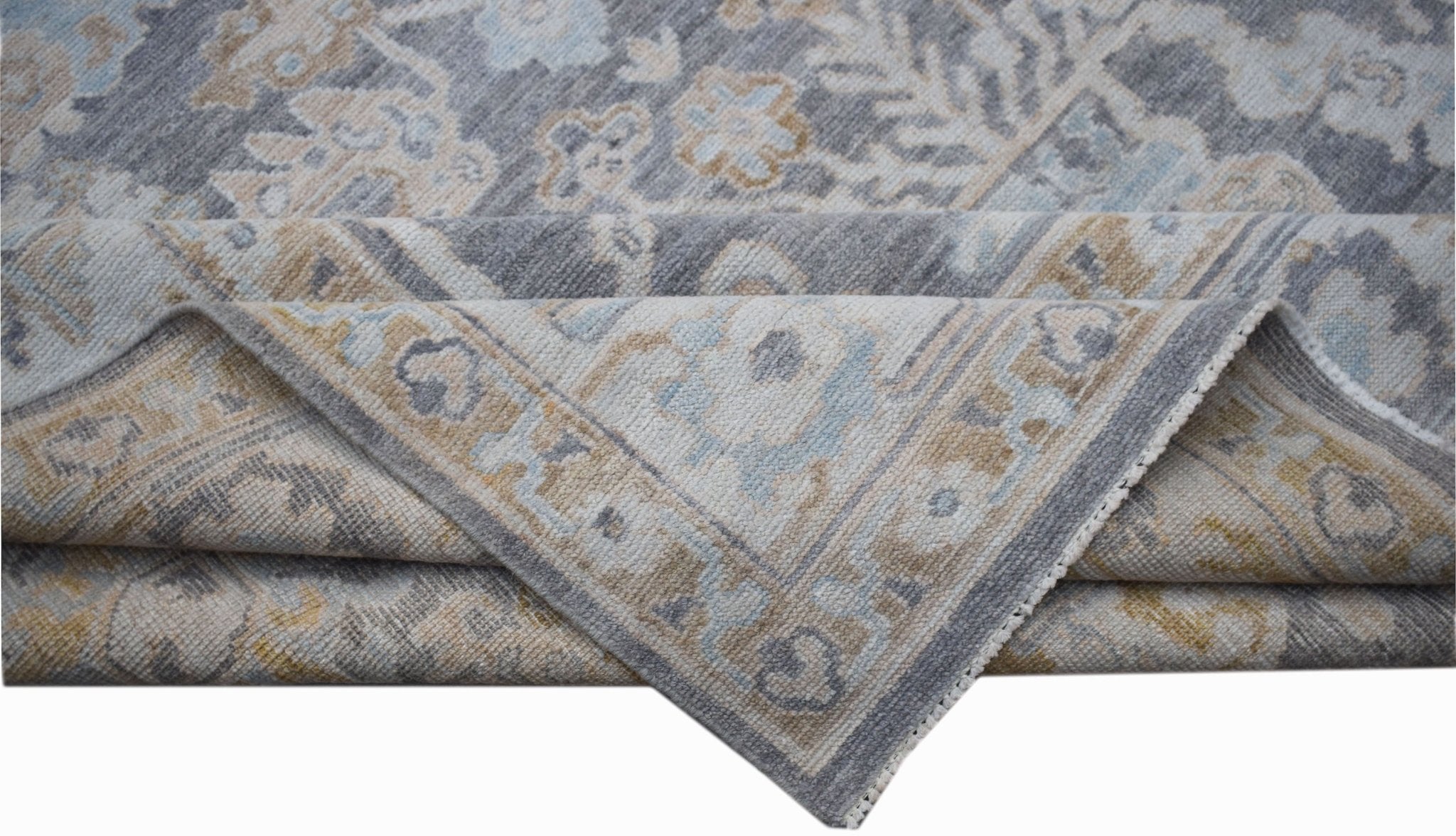 Handwoven Transitional Oushak Rug | 302 x 245 cm | 9'11" x 8' - Najaf Rugs & Textile