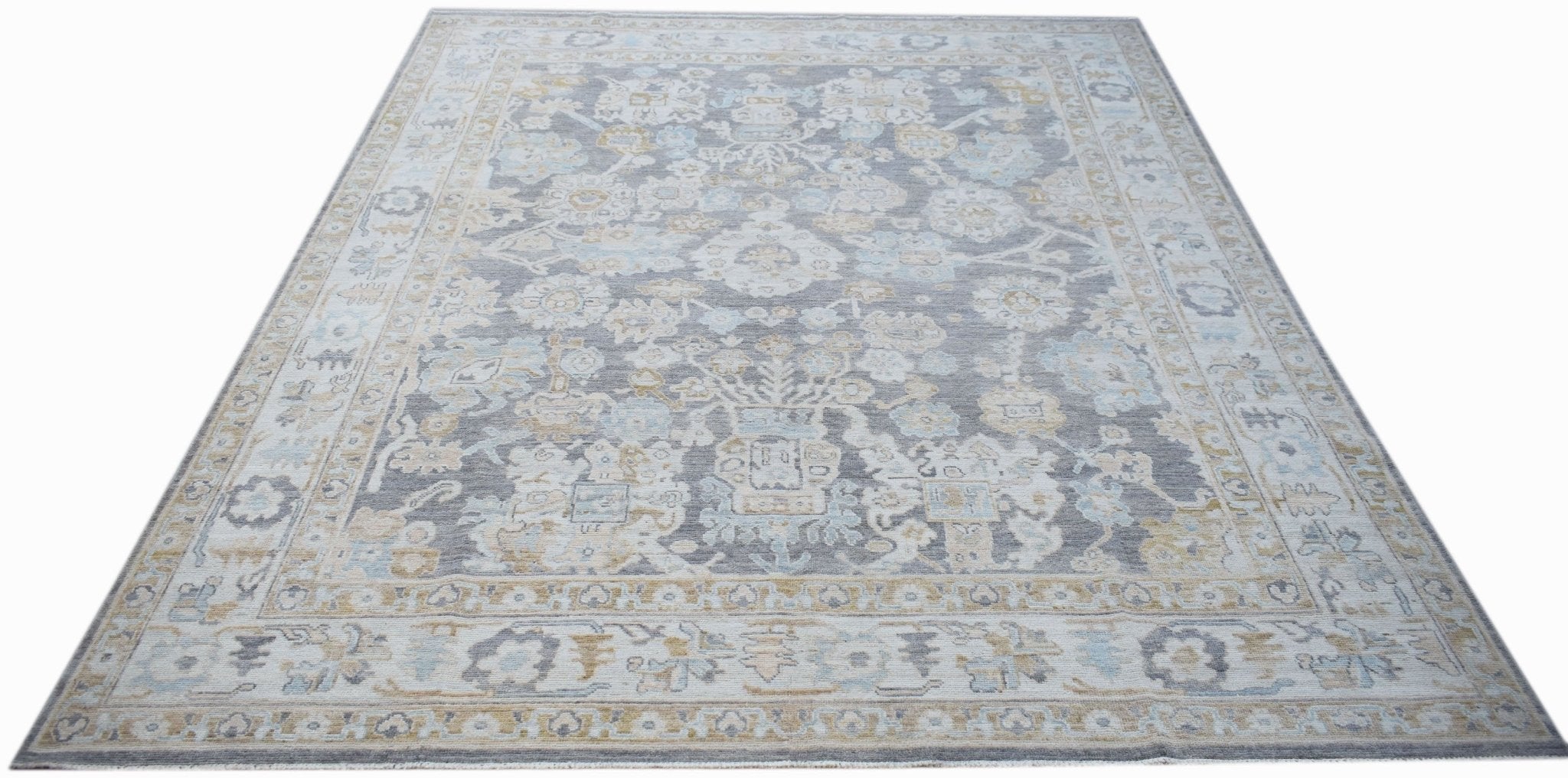 Handwoven Transitional Oushak Rug | 302 x 245 cm | 9'11" x 8' - Najaf Rugs & Textile