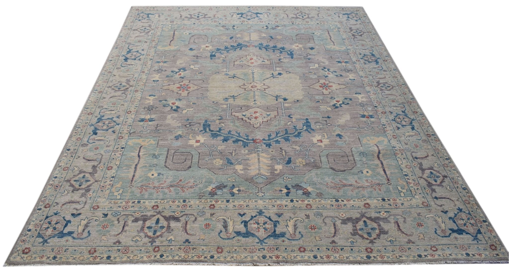 Handwoven Transitional Oushak Rug | 304 x 244 cm | 10' x 8' - Najaf Rugs & Textile