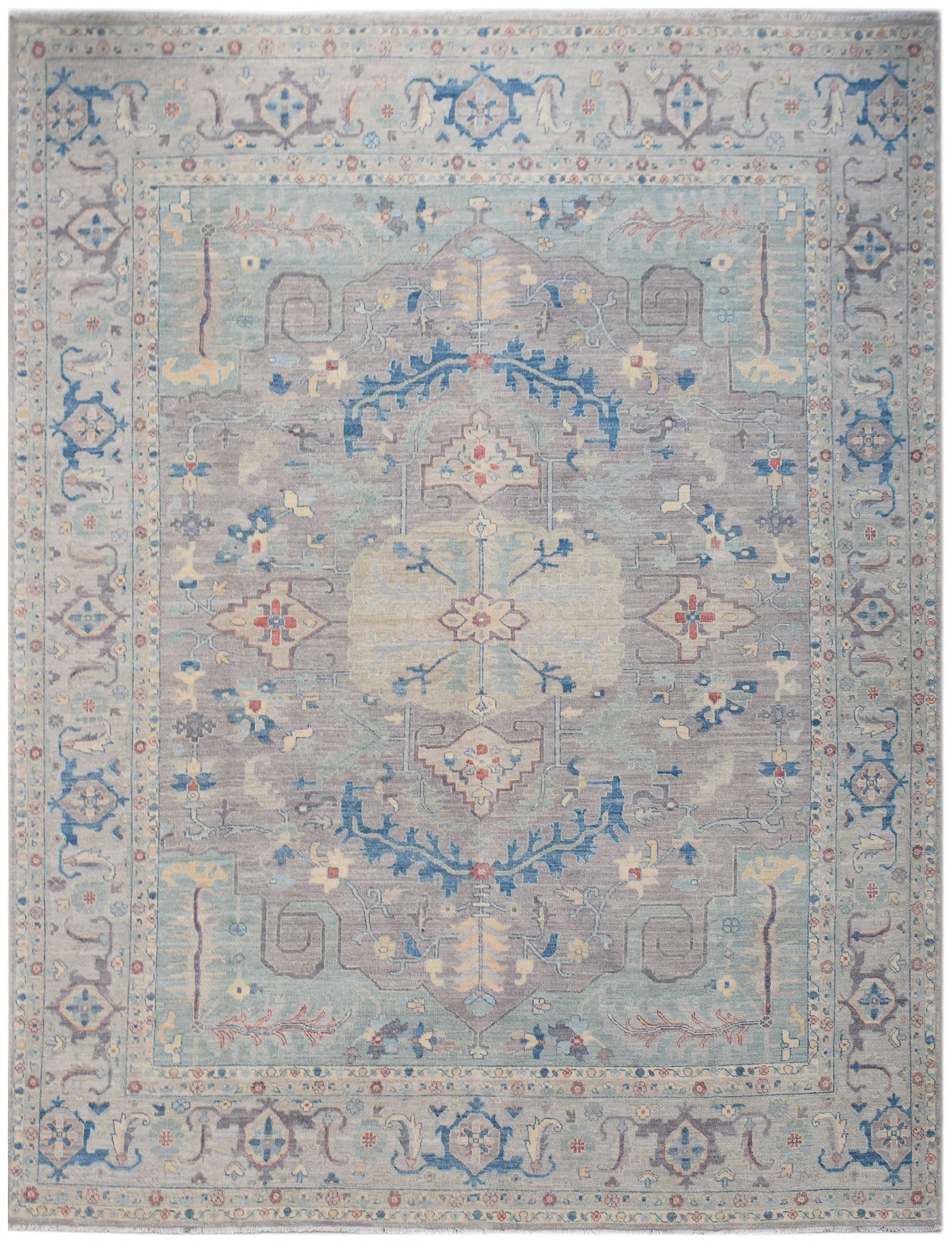 Handwoven Transitional Oushak Rug | 304 x 244 cm | 10' x 8' - Najaf Rugs & Textile