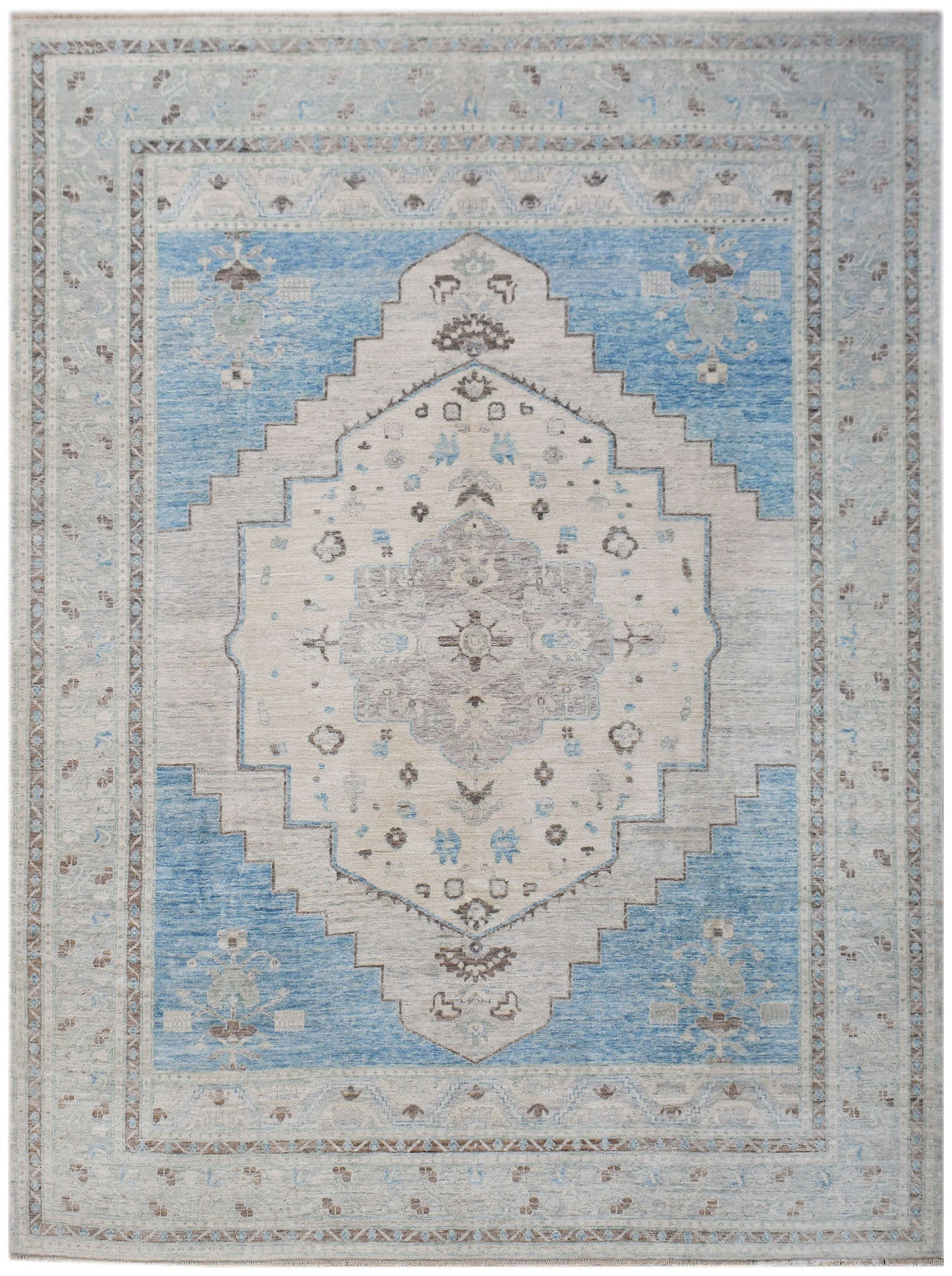 Handwoven Transitional Oushak Rug | 314 x 244 cm | 10'4" x 8' - Najaf Rugs & Textile