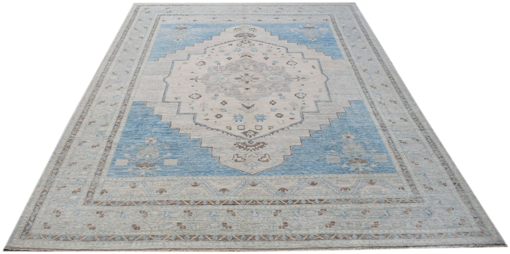 Handwoven Transitional Oushak Rug | 314 x 244 cm | 10'4" x 8' - Najaf Rugs & Textile