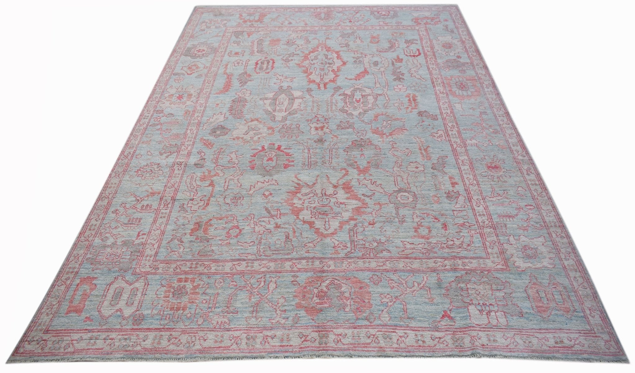 Handwoven Transitional Oushak Rug | 323 x 247 cm | 10'7" x 8'1" - Najaf Rugs & Textile